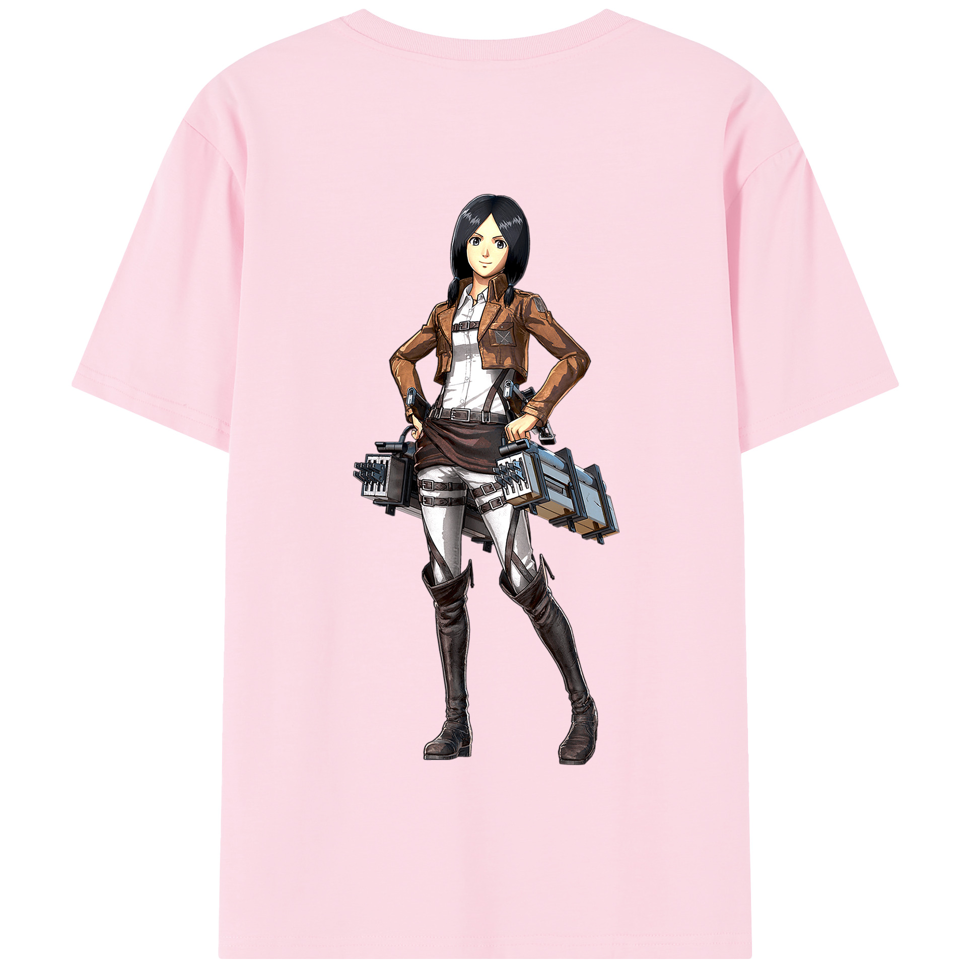 （画像用） 進撃の巨人 ミカサ·アッカーマン Attack on Titan Mikasa Ackerman 綿100％半袖Tシャツ（背面プリント）