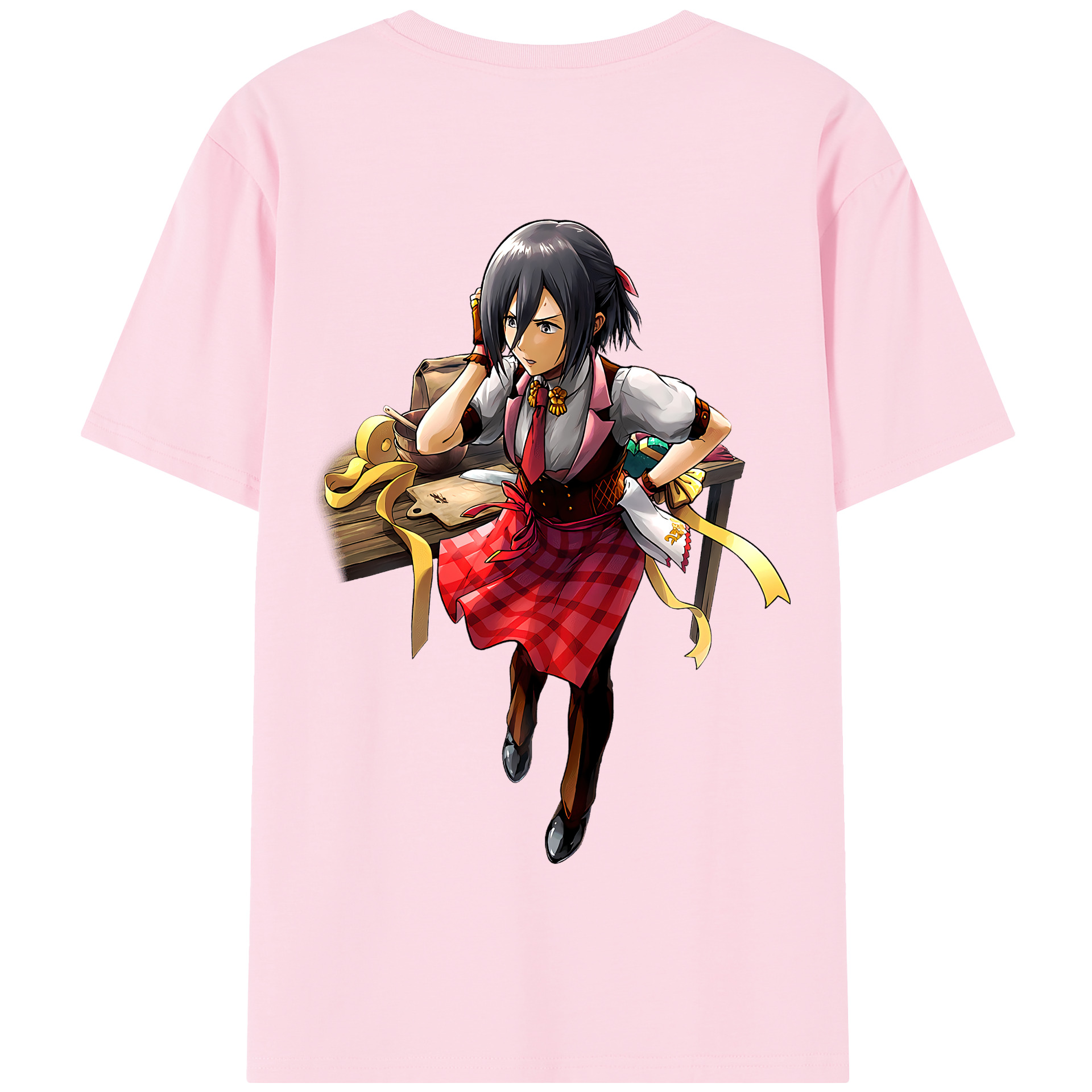 （画像用） 進撃の巨人 ミカサ·アッカーマン Attack on Titan Mikasa Ackerman 綿100％半袖Tシャツ（背面プリント）