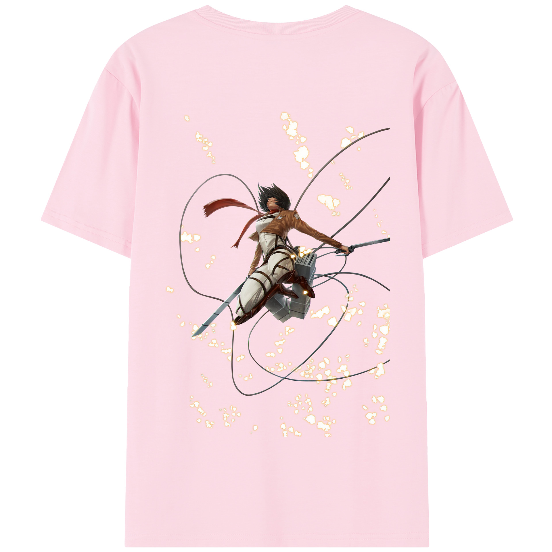 （画像用） 進撃の巨人 ミカサ·アッカーマン Attack on Titan Mikasa Ackerman 綿100％半袖Tシャツ（背面プリント）