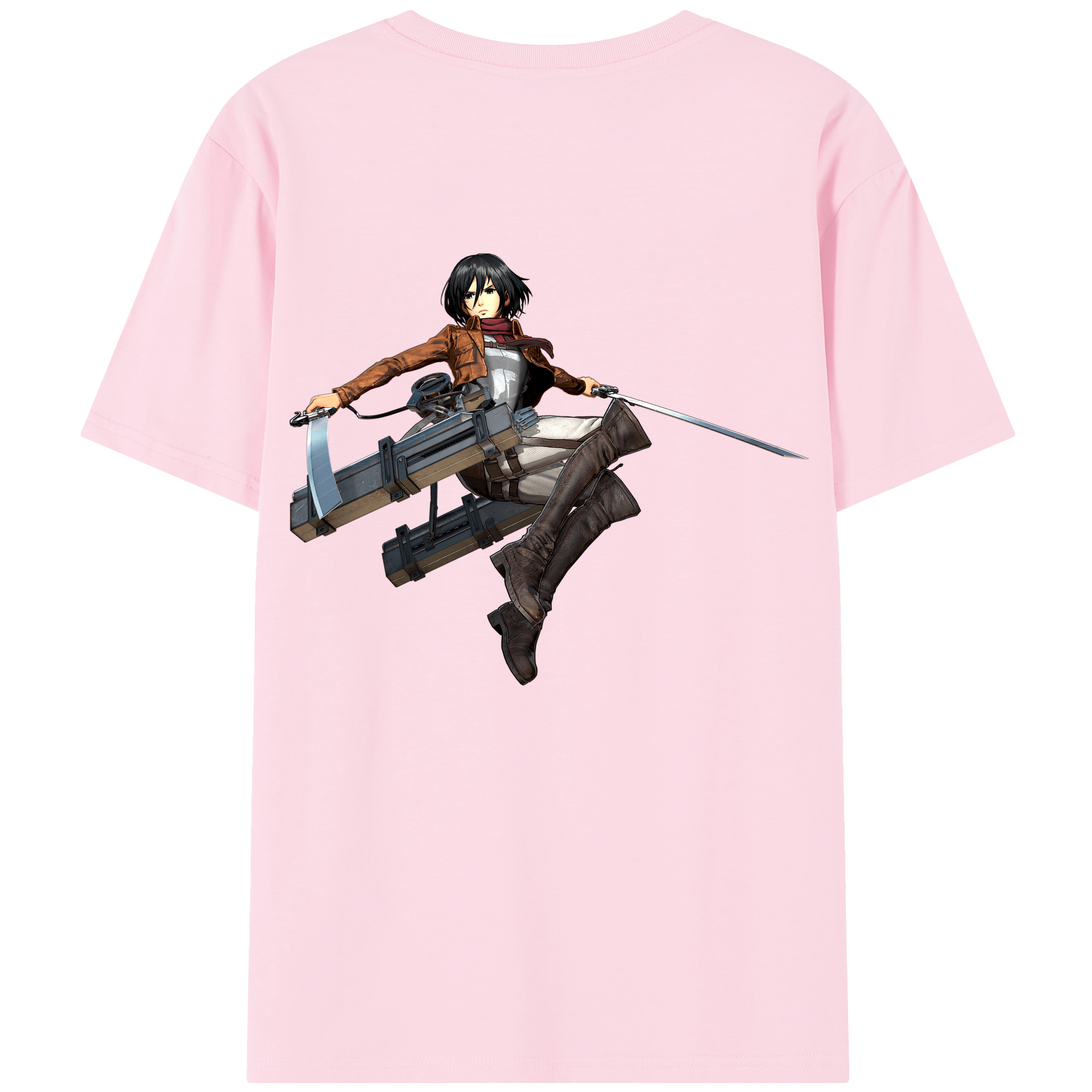 （画像用） 進撃の巨人 ミカサ·アッカーマン Attack on Titan Mikasa Ackerman 綿100％半袖Tシャツ（背面プリント）