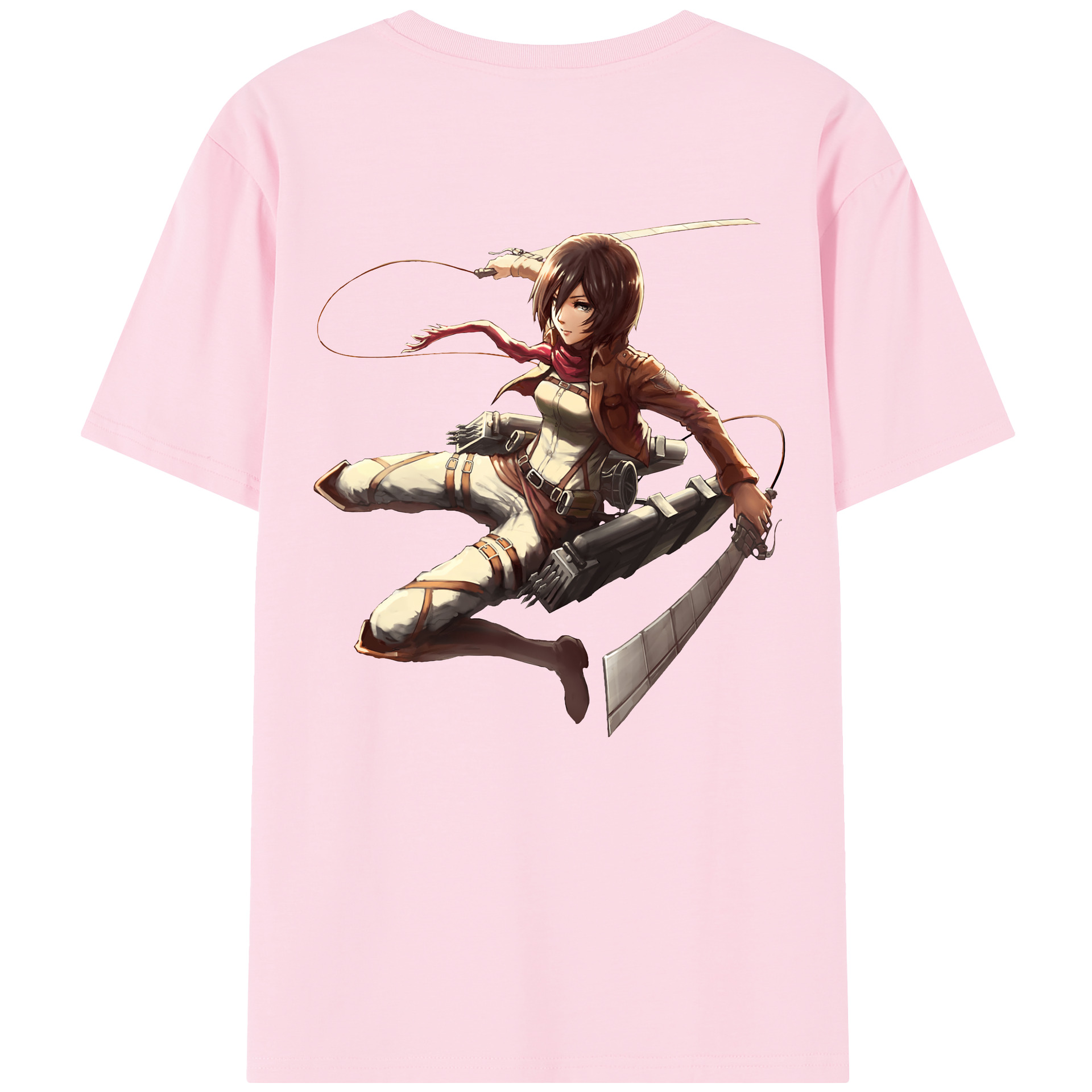 （画像用） 進撃の巨人 ミカサ·アッカーマン Attack on Titan Mikasa Ackerman 綿100％半袖Tシャツ（背面プリント）
