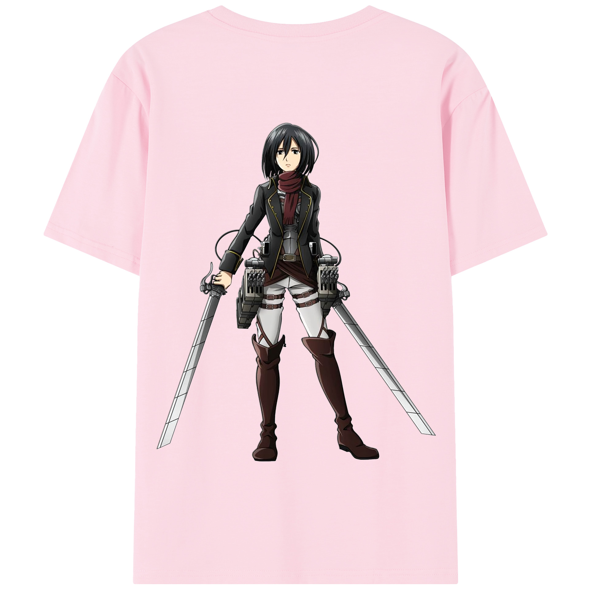 （画像用） 進撃の巨人 ミカサ·アッカーマン Attack on Titan Mikasa Ackerman 綿100％半袖Tシャツ（背面プリント）