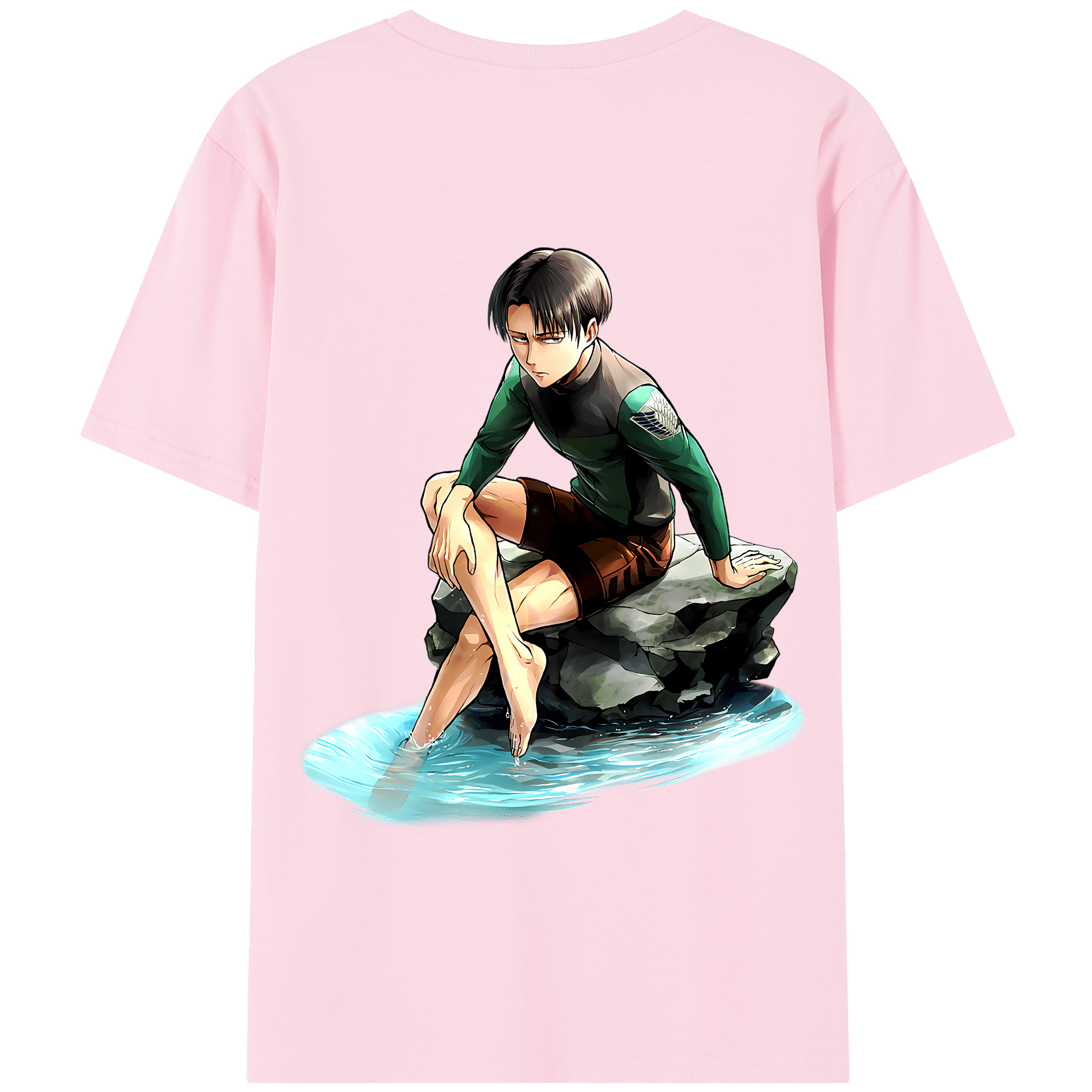 （画像用） 進撃の巨人 リヴァイ·アッカーマン Attack on Titan Levi Ackerman 綿100％半袖Tシャツ（背面プリント）