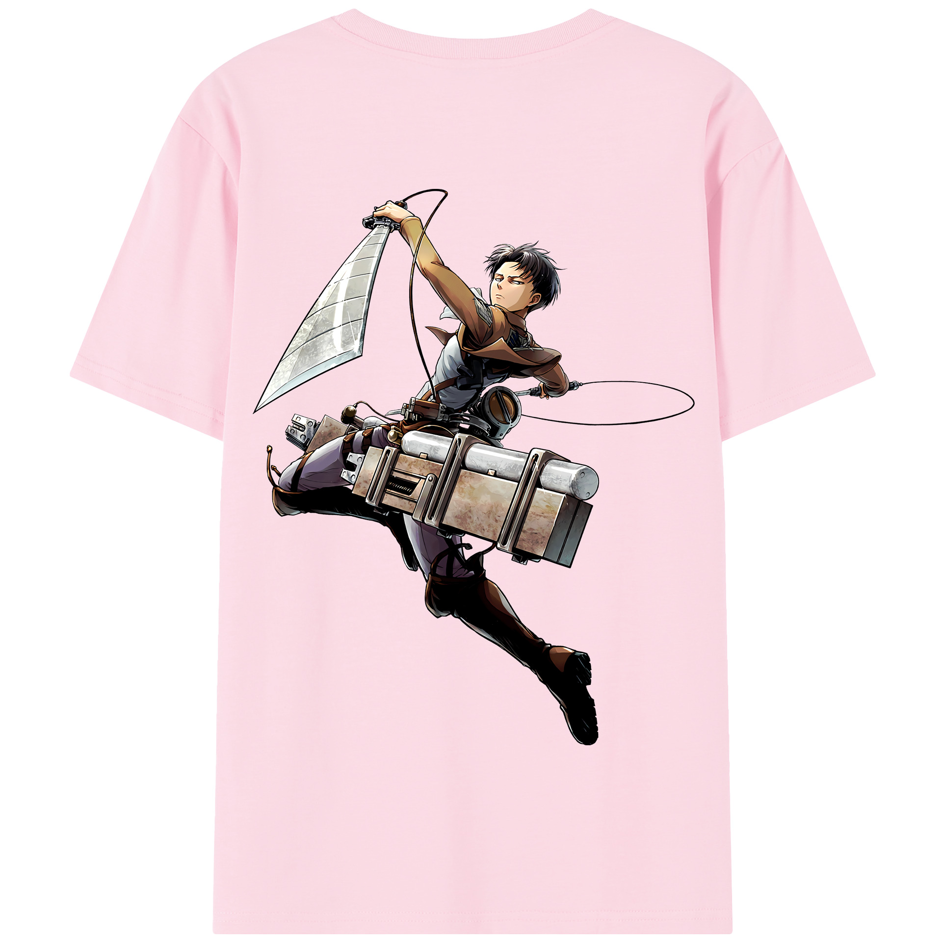 （画像用） 進撃の巨人 リヴァイ·アッカーマン Attack on Titan Levi Ackerman 綿100％半袖Tシャツ（背面プリント）