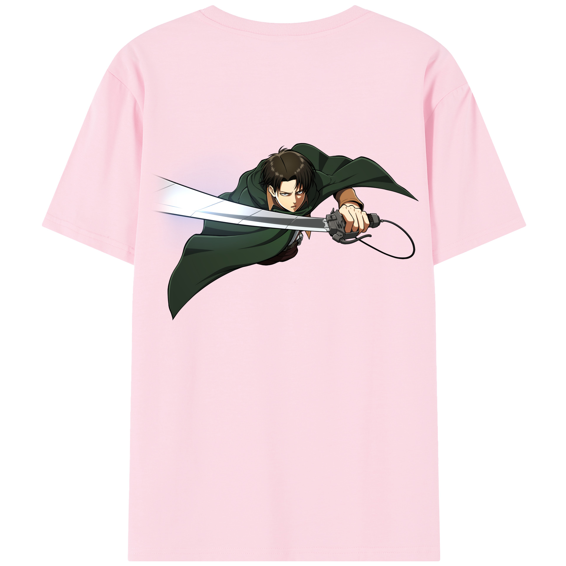 （画像用） 進撃の巨人 リヴァイ·アッカーマン Attack on Titan Levi Ackerman 綿100％半袖Tシャツ（背面プリント）