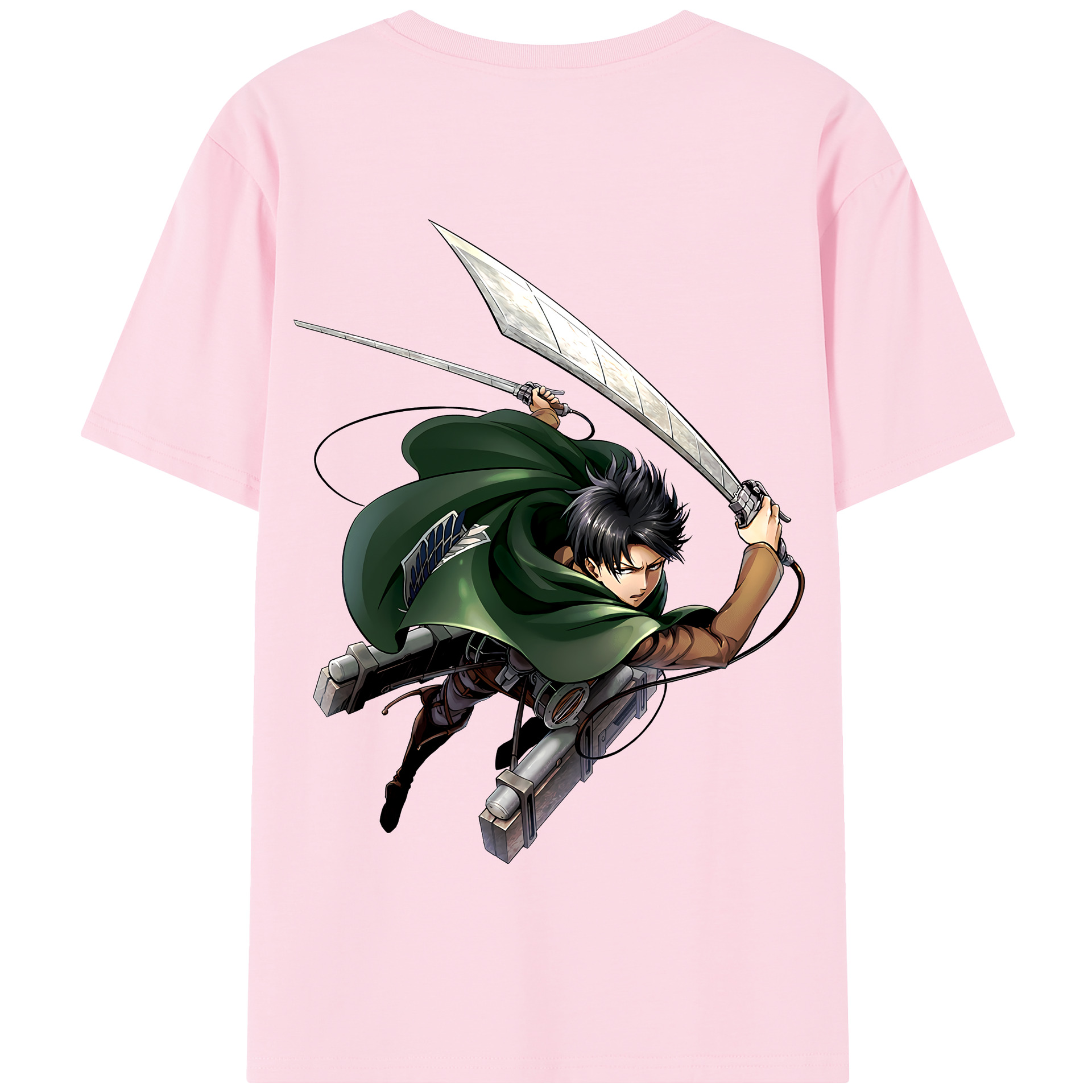（画像用） 進撃の巨人 リヴァイ·アッカーマン Attack on Titan Levi Ackerman 綿100％半袖Tシャツ（背面プリント）