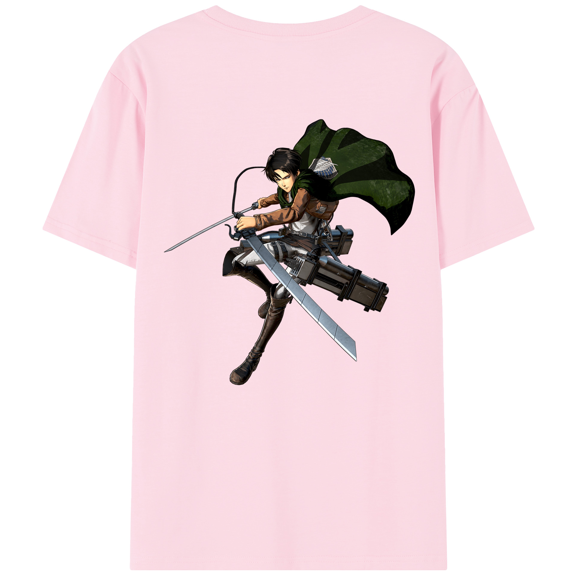 （画像用） 進撃の巨人 リヴァイ·アッカーマン Attack on Titan Levi Ackerman 綿100％半袖Tシャツ（背面プリント）