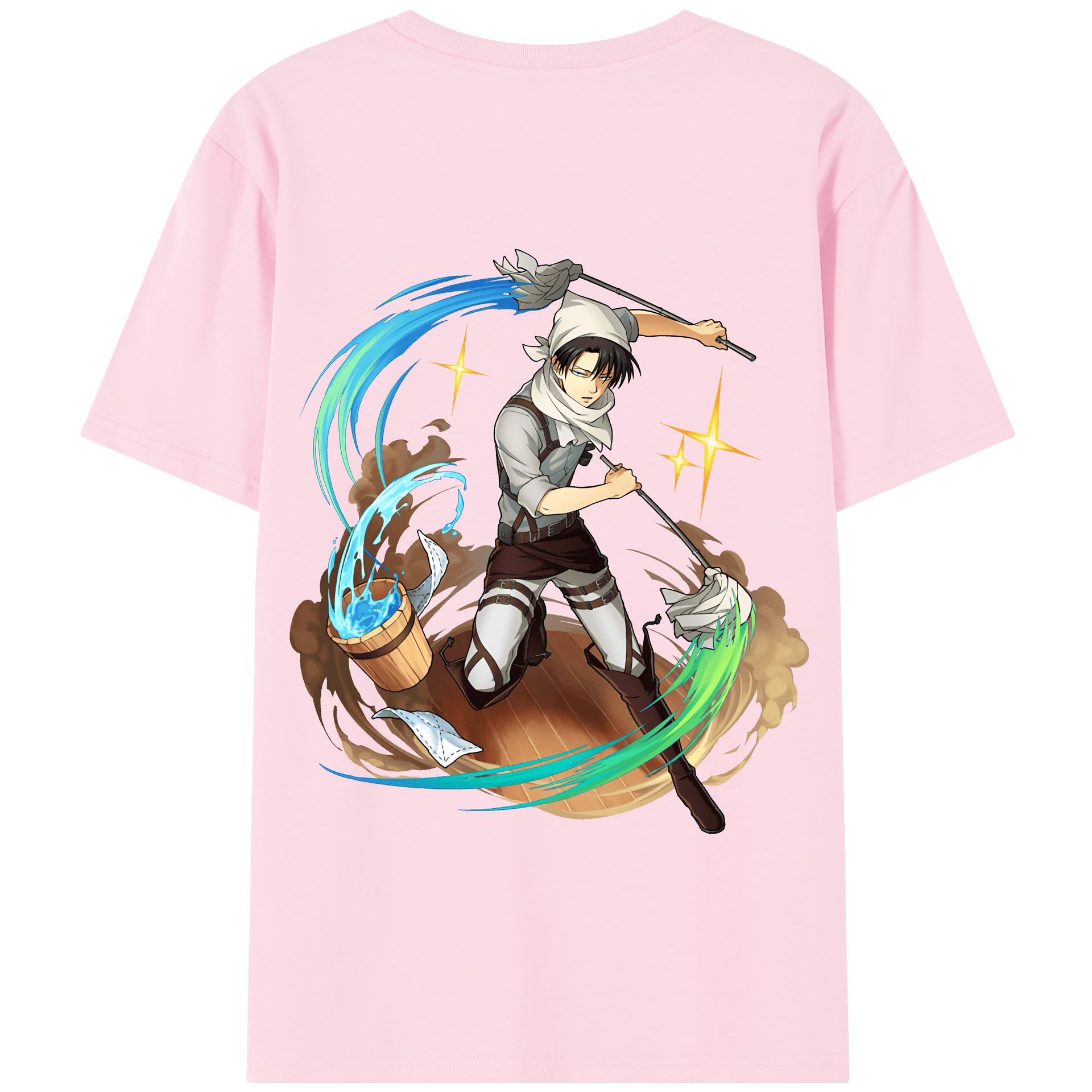 （画像用） 進撃の巨人 リヴァイ·アッカーマン Attack on Titan Levi Ackerman 綿100％半袖Tシャツ（背面プリント）