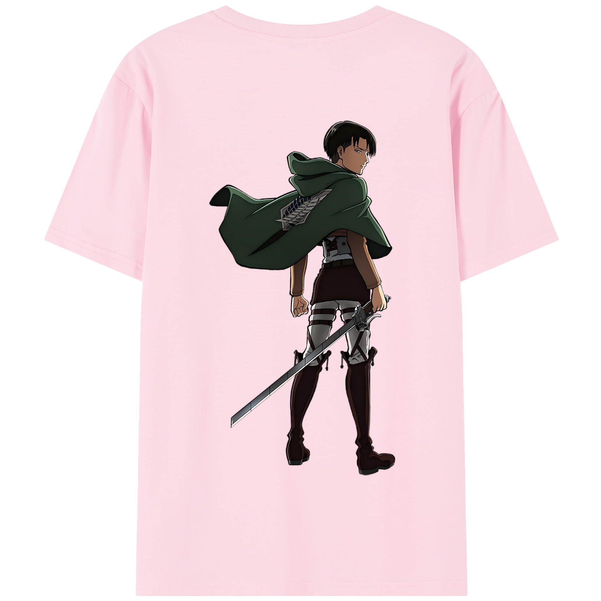 （画像用） 進撃の巨人 リヴァイ·アッカーマン Attack on Titan Levi Ackerman 綿100％半袖Tシャツ（背面プリント）
