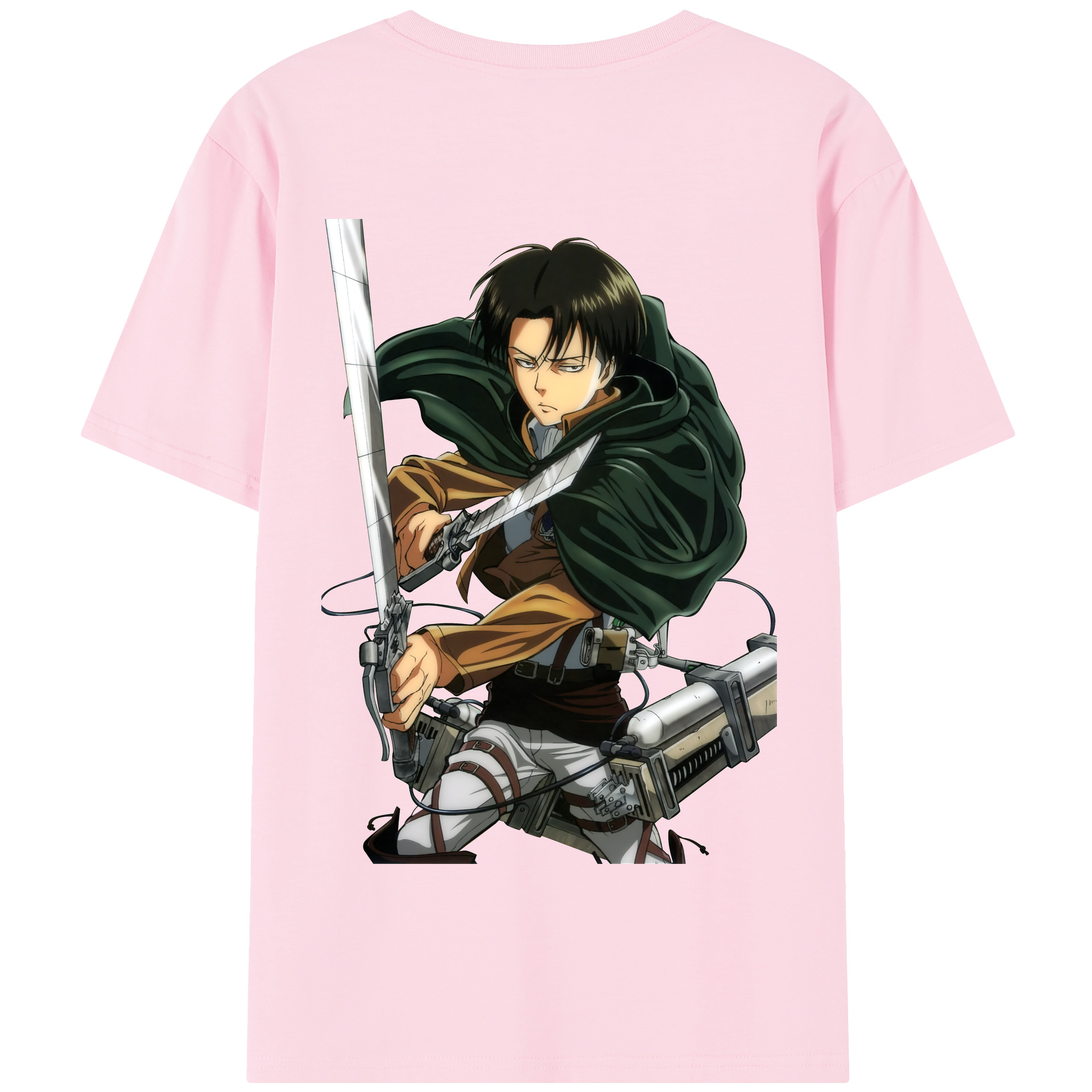 （画像用） 進撃の巨人 リヴァイ·アッカーマン Attack on Titan Levi Ackerman 綿100％半袖Tシャツ（背面プリント）