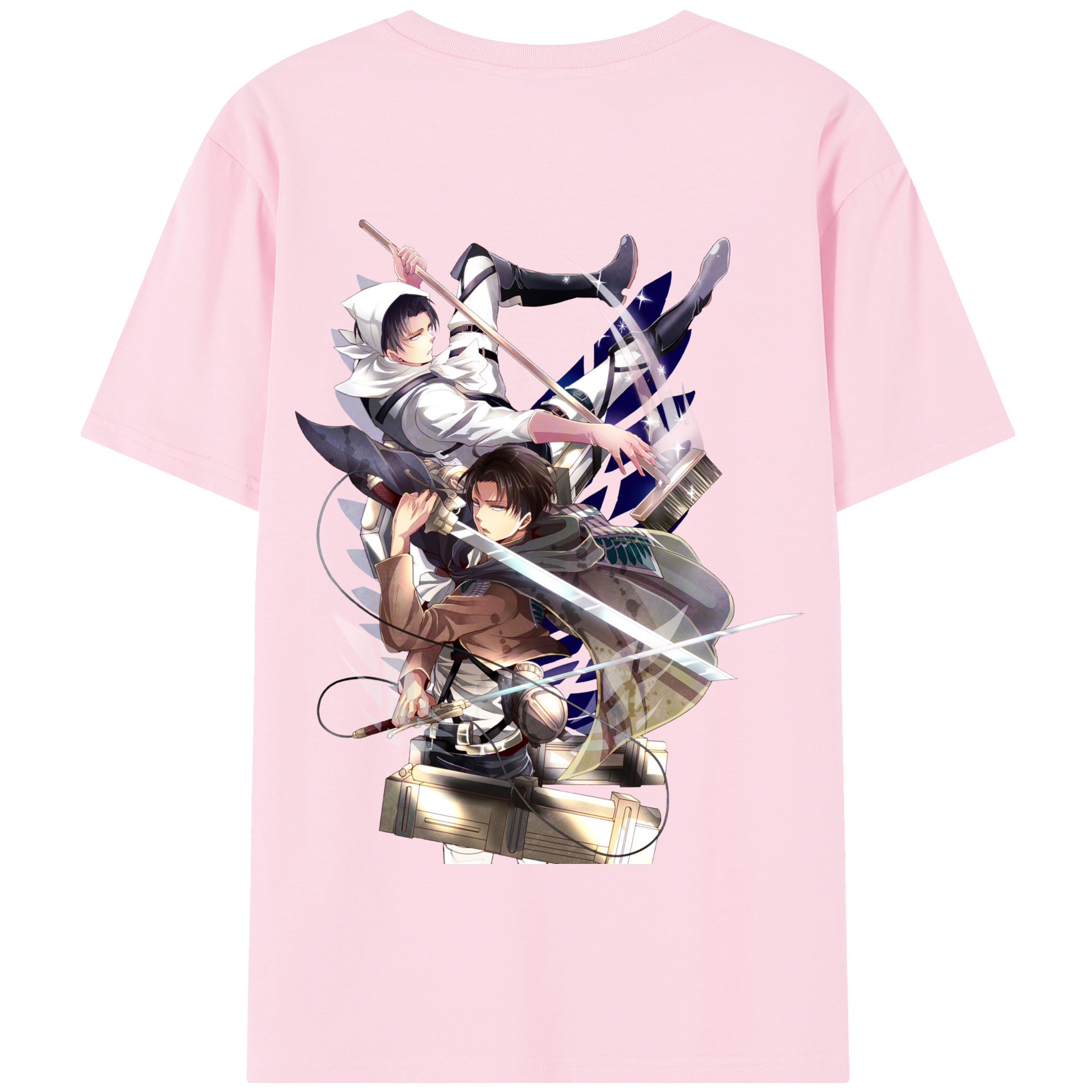 （画像用） 進撃の巨人 リヴァイ·アッカーマン Attack on Titan Levi Ackerman 綿100％半袖Tシャツ（背面プリント）
