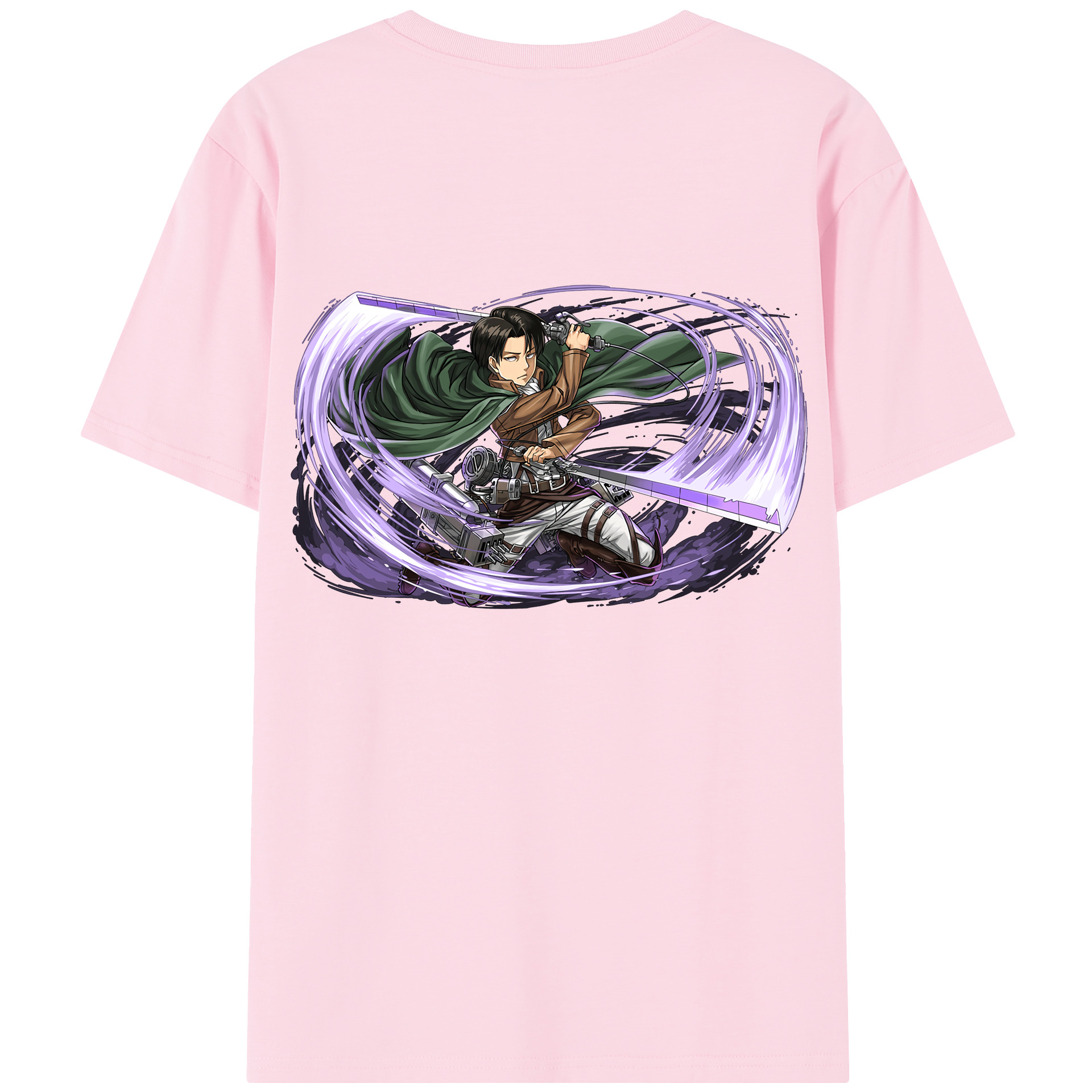 （画像用） 進撃の巨人 リヴァイ·アッカーマン Attack on Titan Levi Ackerman 綿100％半袖Tシャツ（背面プリント）