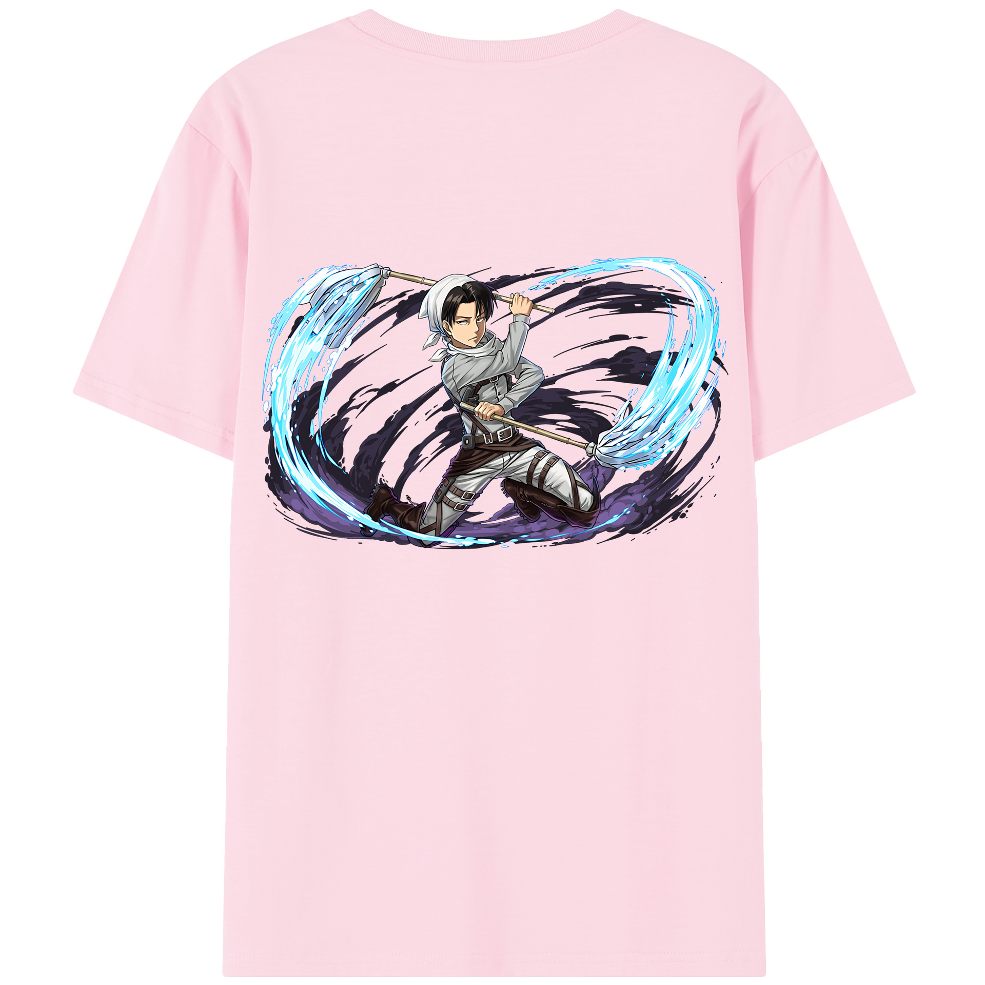 （画像用） 進撃の巨人 リヴァイ·アッカーマン Attack on Titan Levi Ackerman 綿100％半袖Tシャツ（背面プリント）