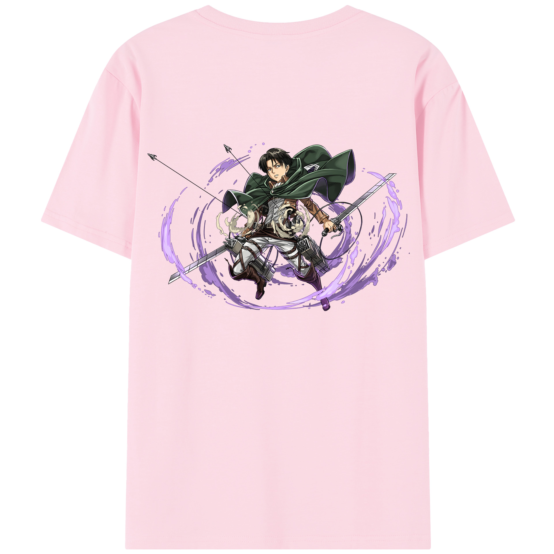 （画像用） 進撃の巨人 リヴァイ·アッカーマン Attack on Titan Levi Ackerman 綿100％半袖Tシャツ（背面プリント）