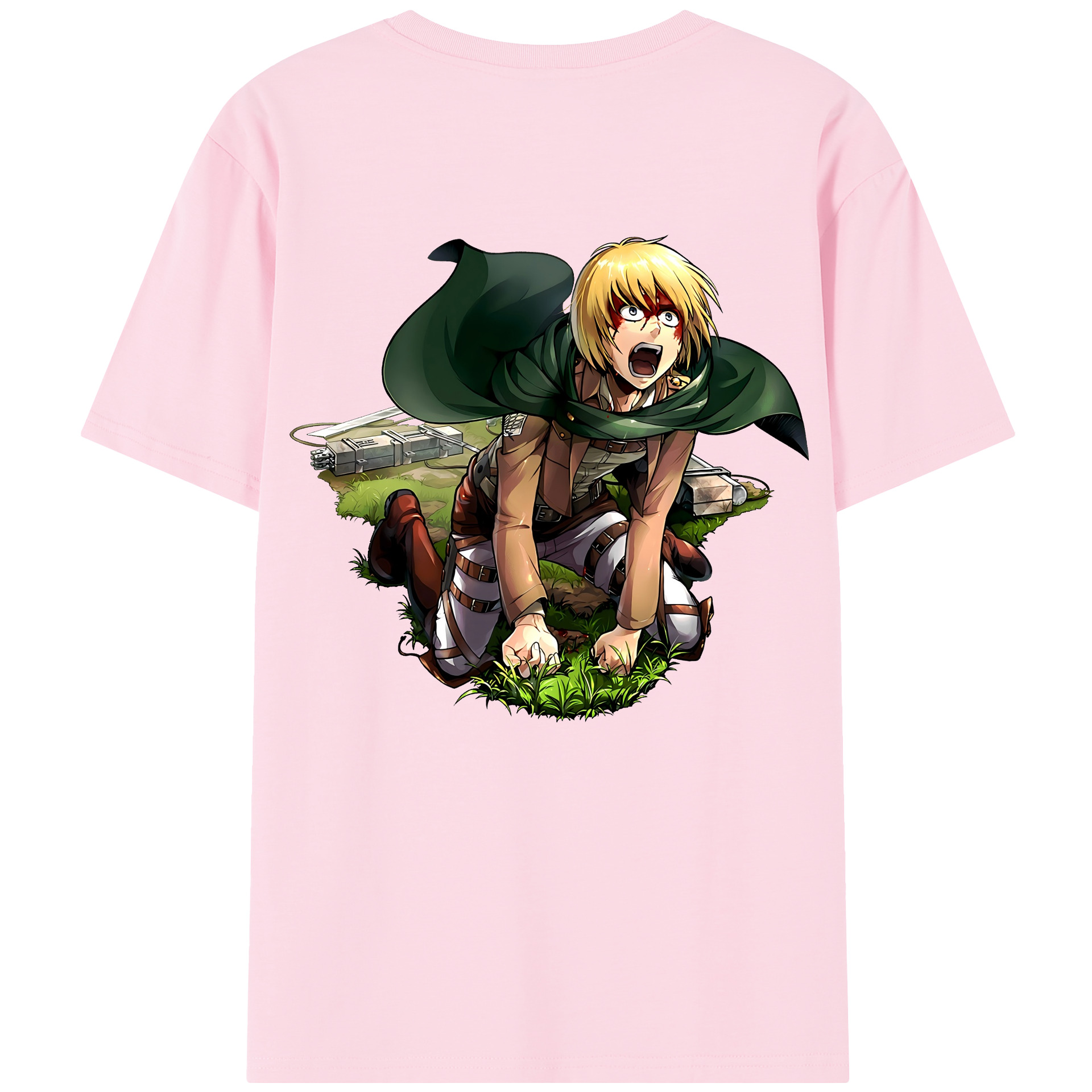 （画像用） 進撃の巨人 アルミン·アルレルト Attack on Titan Armin Arlert 綿100％半袖Tシャツ（背面プリント）