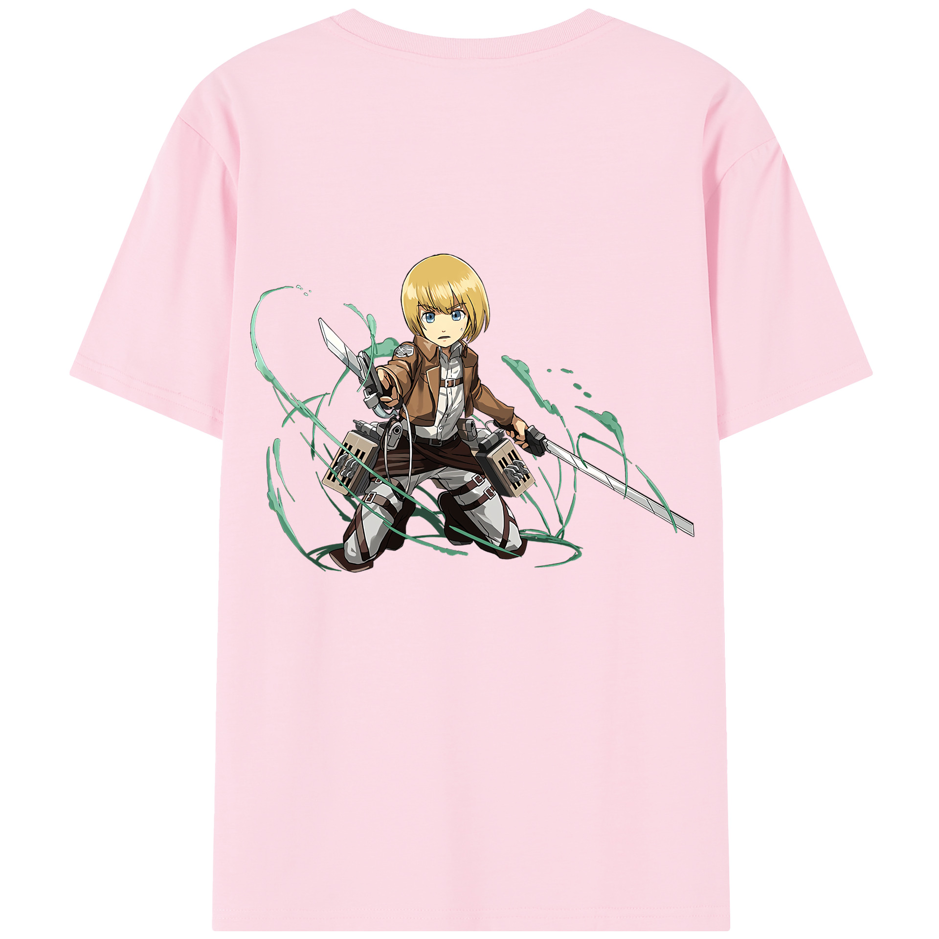 （画像用） 進撃の巨人 アルミン·アルレルト Attack on Titan Armin Arlert 綿100％半袖Tシャツ（背面プリント）