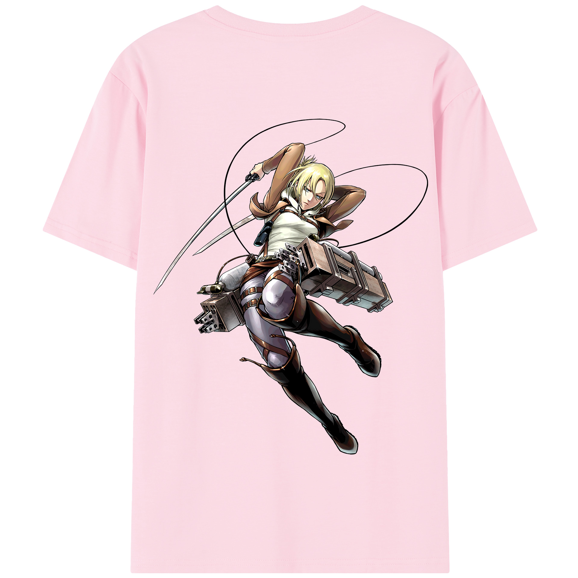 （画像用） 進撃の巨人 アニ・レオンハート Attack on Titan Annie Leonhart 綿100％半袖Tシャツ（背面プリント）