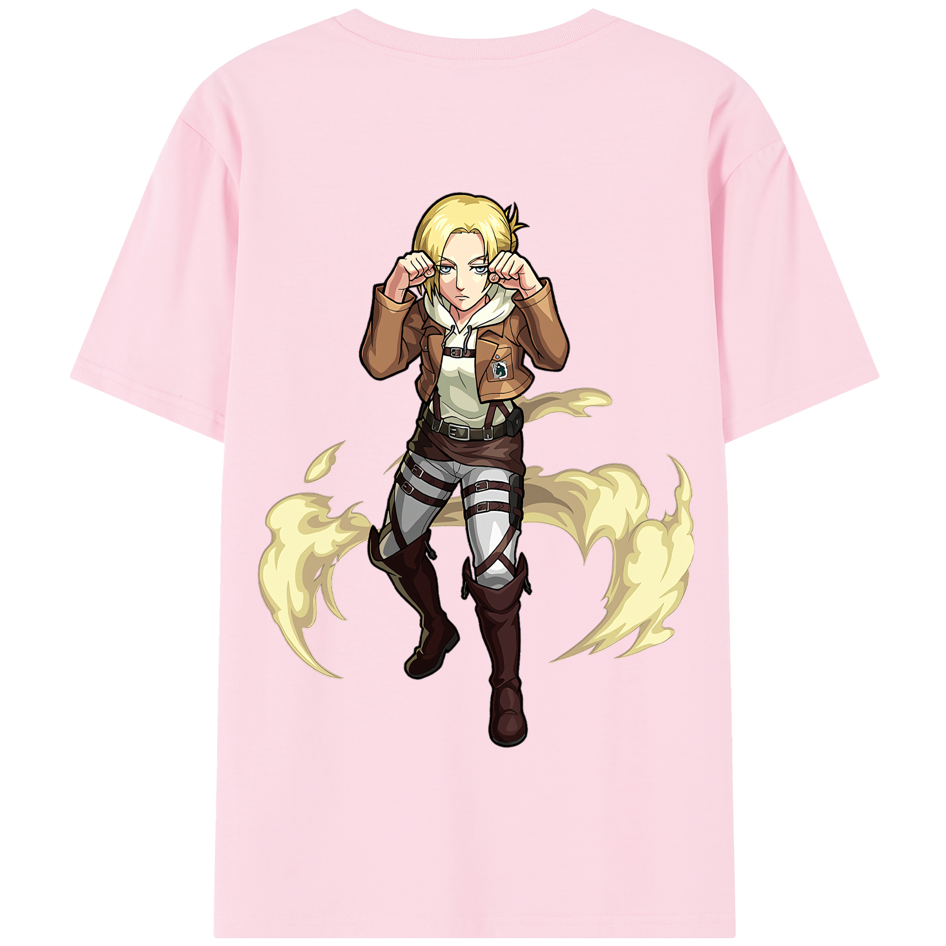（画像用） 進撃の巨人 アニ・レオンハート Attack on Titan Annie Leonhart 綿100％半袖Tシャツ（背面プリント）