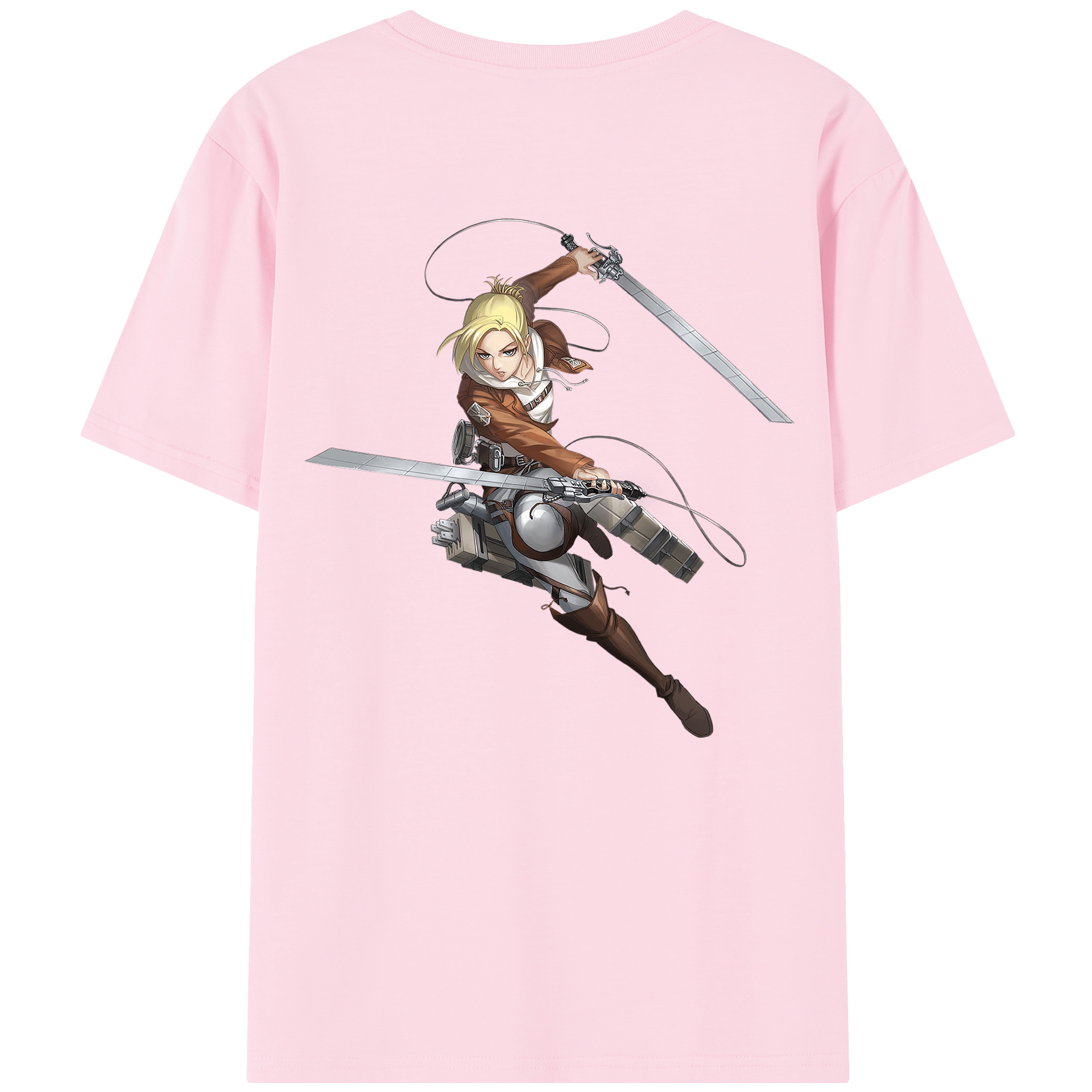 （画像用） 進撃の巨人 アニ・レオンハート Attack on Titan Annie Leonhart 綿100％半袖Tシャツ（背面プリント）