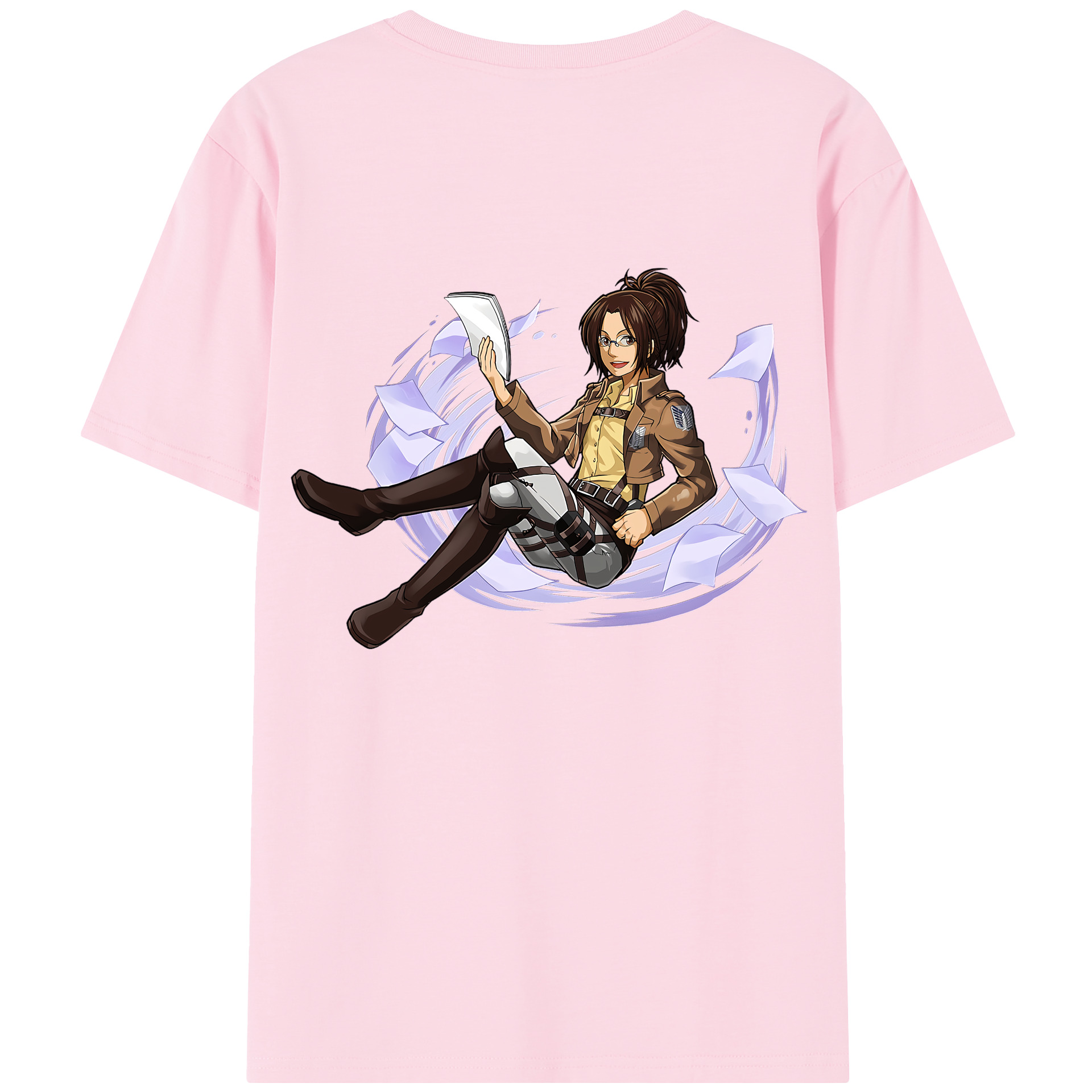 （画像用） 進撃の巨人 ハンジ·ゾエ Attack on Titan Hanji Zoe 綿100％半袖Tシャツ（背面プリント）