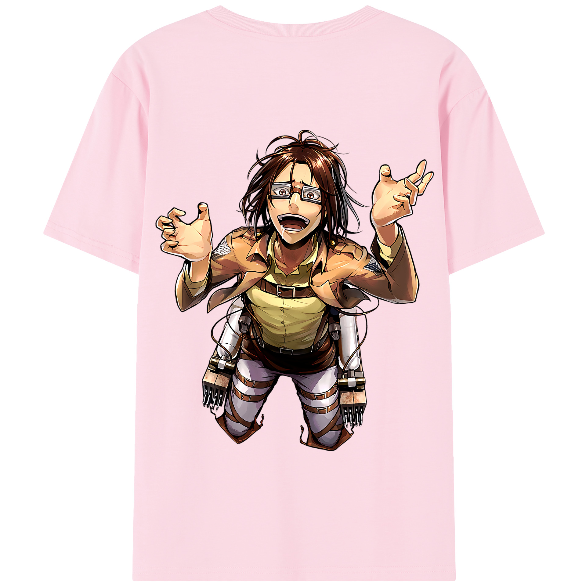 （画像用） 進撃の巨人 ハンジ·ゾエ Attack on Titan Hanji Zoe 綿100％半袖Tシャツ（背面プリント）