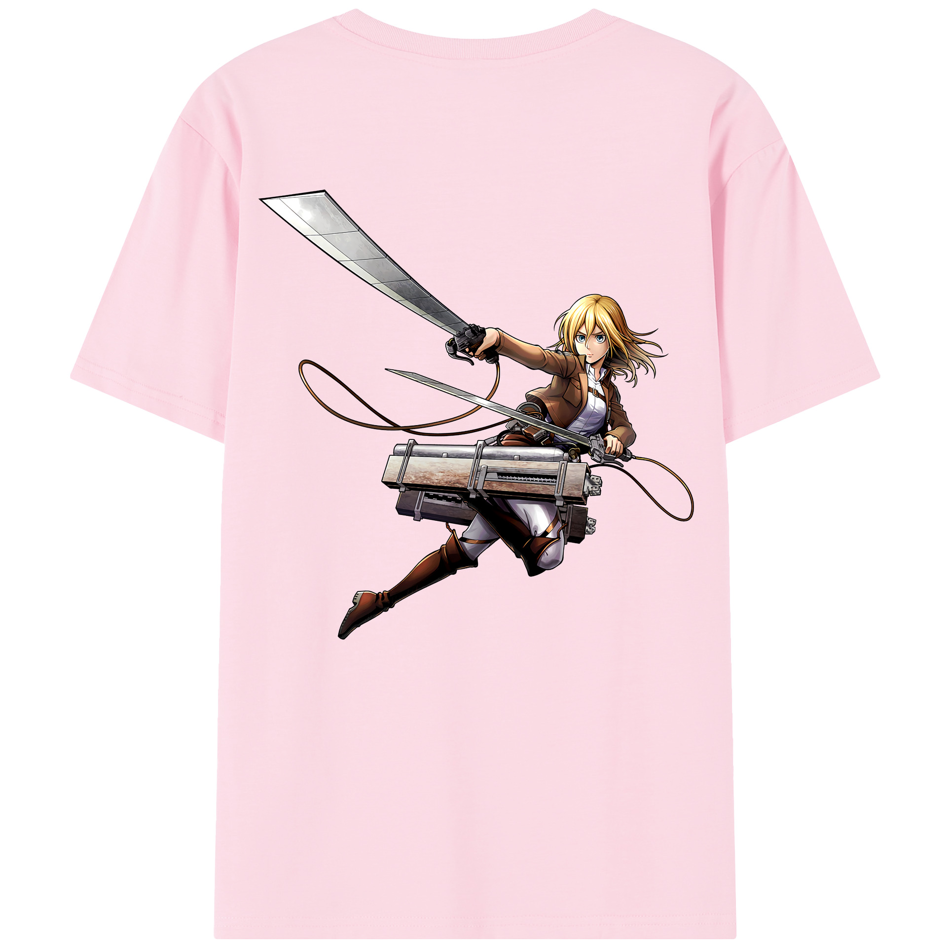 （画像用） 進撃の巨人 クリスタ·レンズ Attack on Titan Christa Lenz 綿100％半袖Tシャツ（背面プリント）