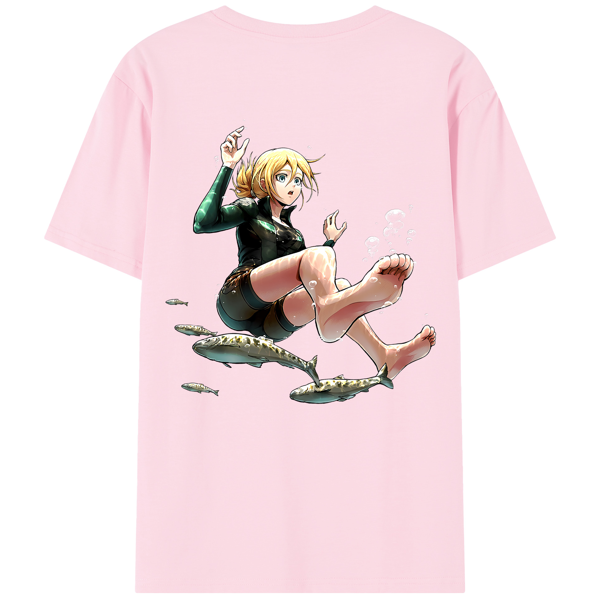 （画像用） 進撃の巨人 クリスタ·レンズ Attack on Titan Christa Lenz 綿100％半袖Tシャツ（背面プリント）