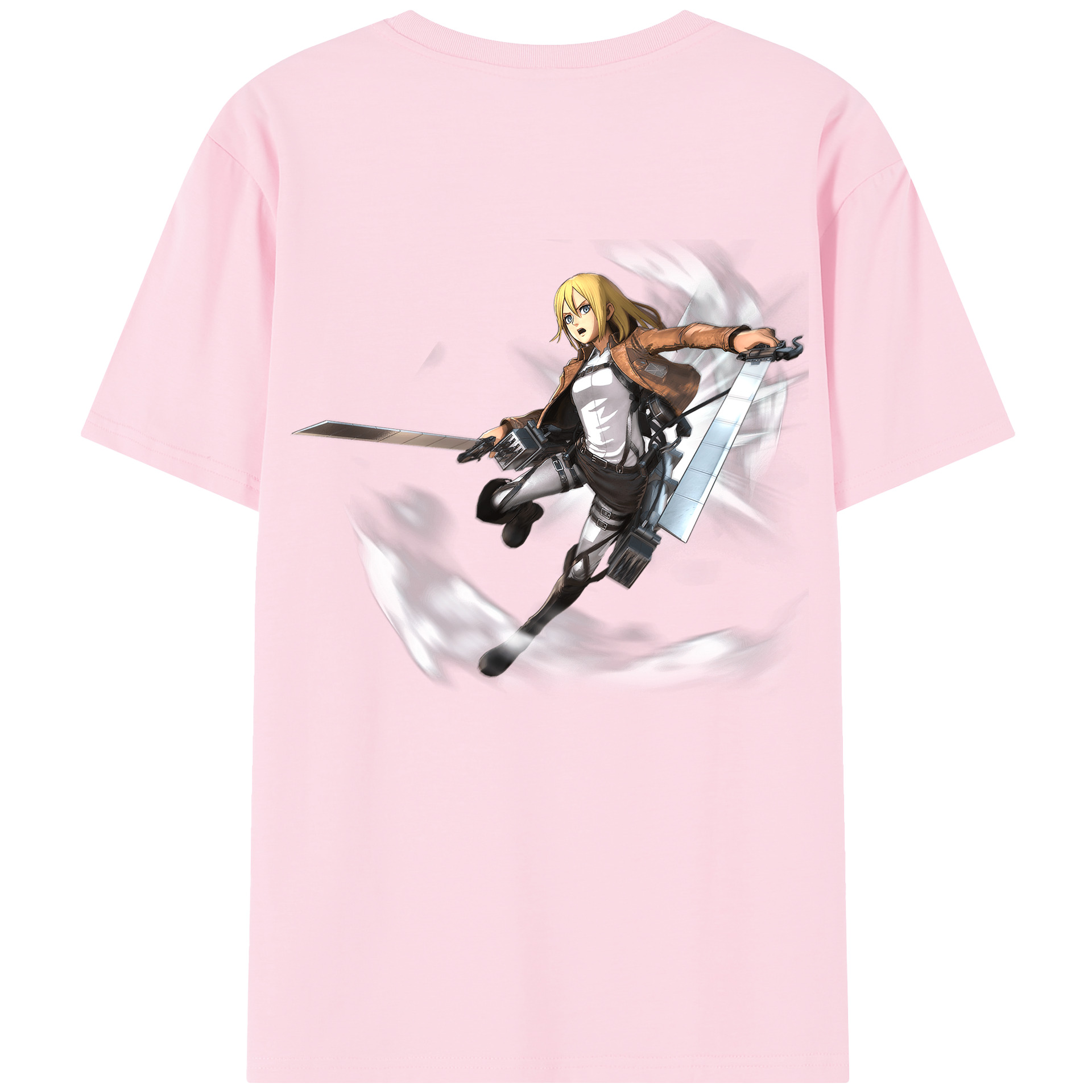 （画像用） 進撃の巨人 クリスタ·レンズ Attack on Titan Christa Lenz 綿100％半袖Tシャツ（背面プリント）