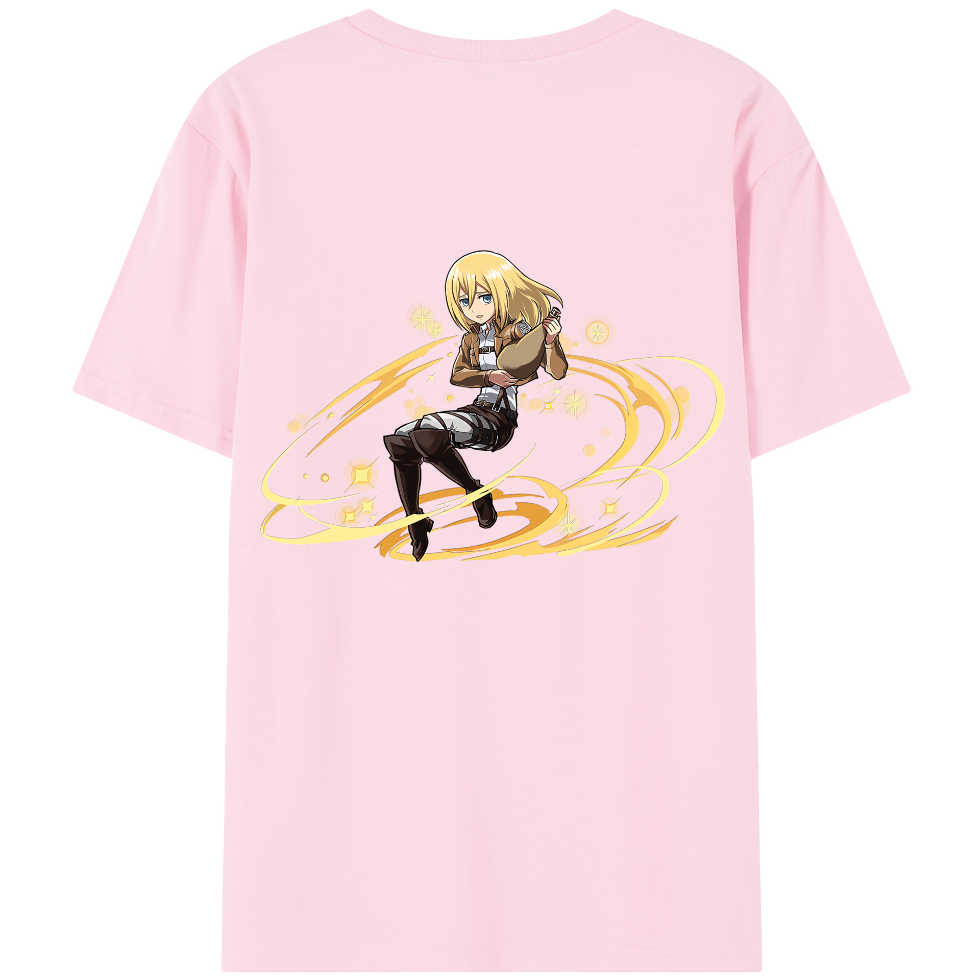 （画像用） 進撃の巨人 クリスタ·レンズ Attack on Titan Christa Lenz 綿100％半袖Tシャツ（背面プリント）