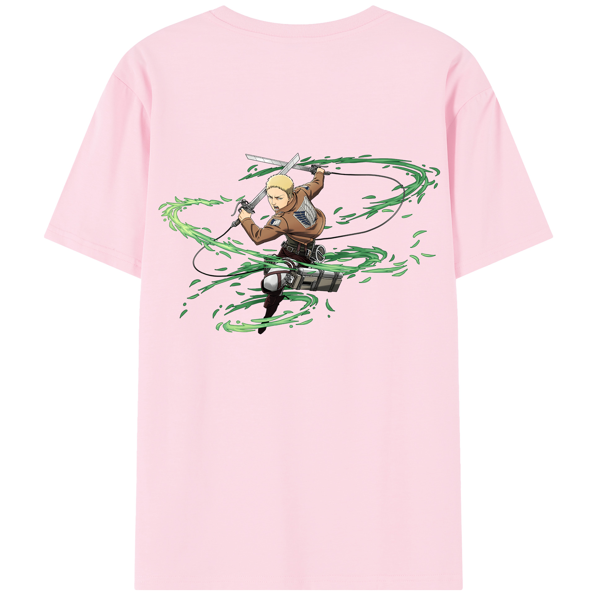 （画像用） 進撃の巨人 ライナー・ブラウン Attack on Titan Reiner Braun 綿100％半袖Tシャツ（背面プリント）