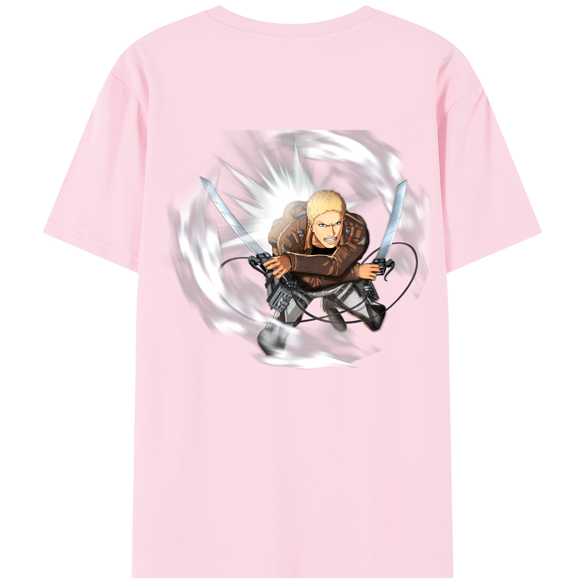 （画像用） 進撃の巨人 ライナー・ブラウン Attack on Titan Reiner Braun 綿100％半袖Tシャツ（背面プリント）