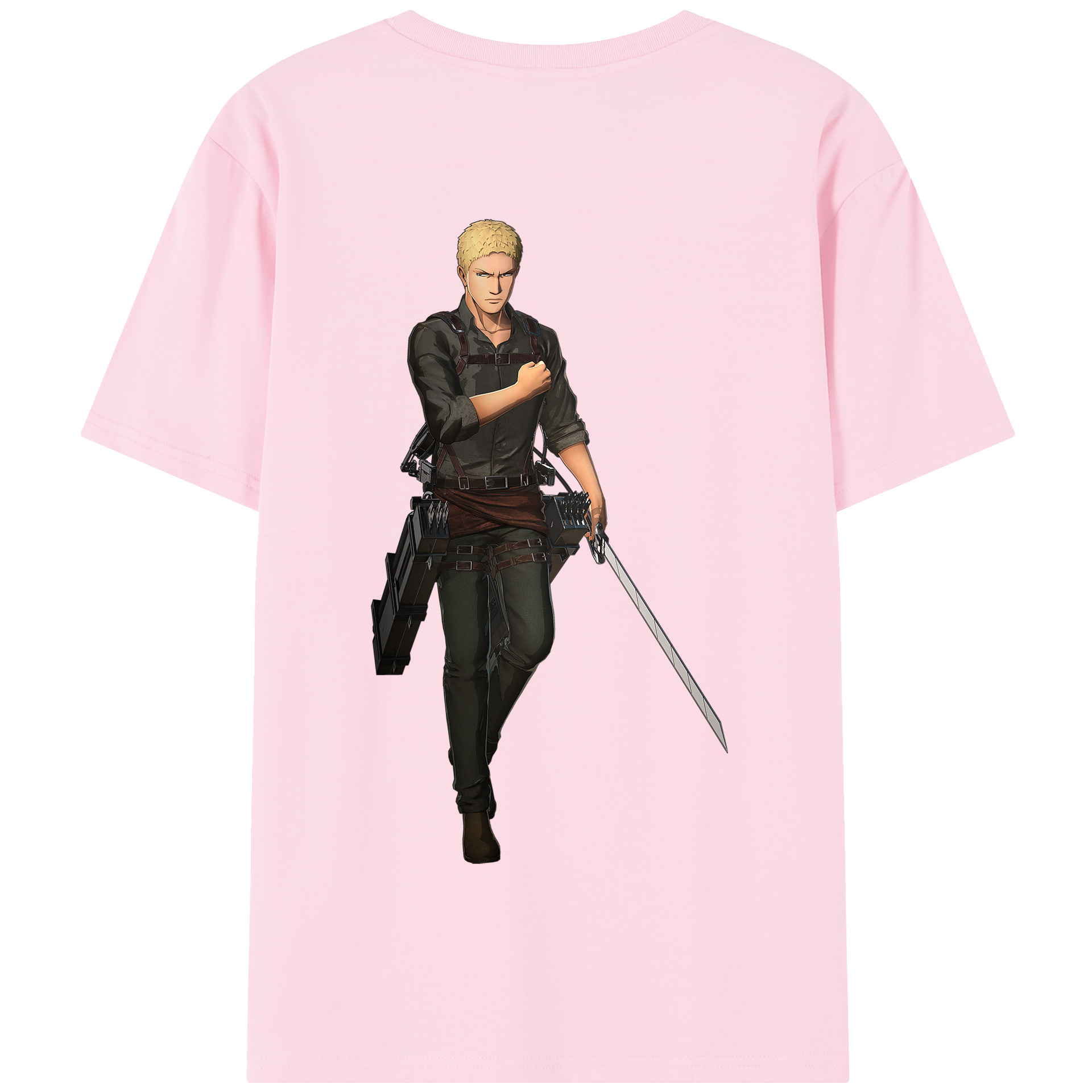 （画像用） 進撃の巨人 ライナー・ブラウン Attack on Titan Reiner Braun 綿100％半袖Tシャツ（背面プリント）