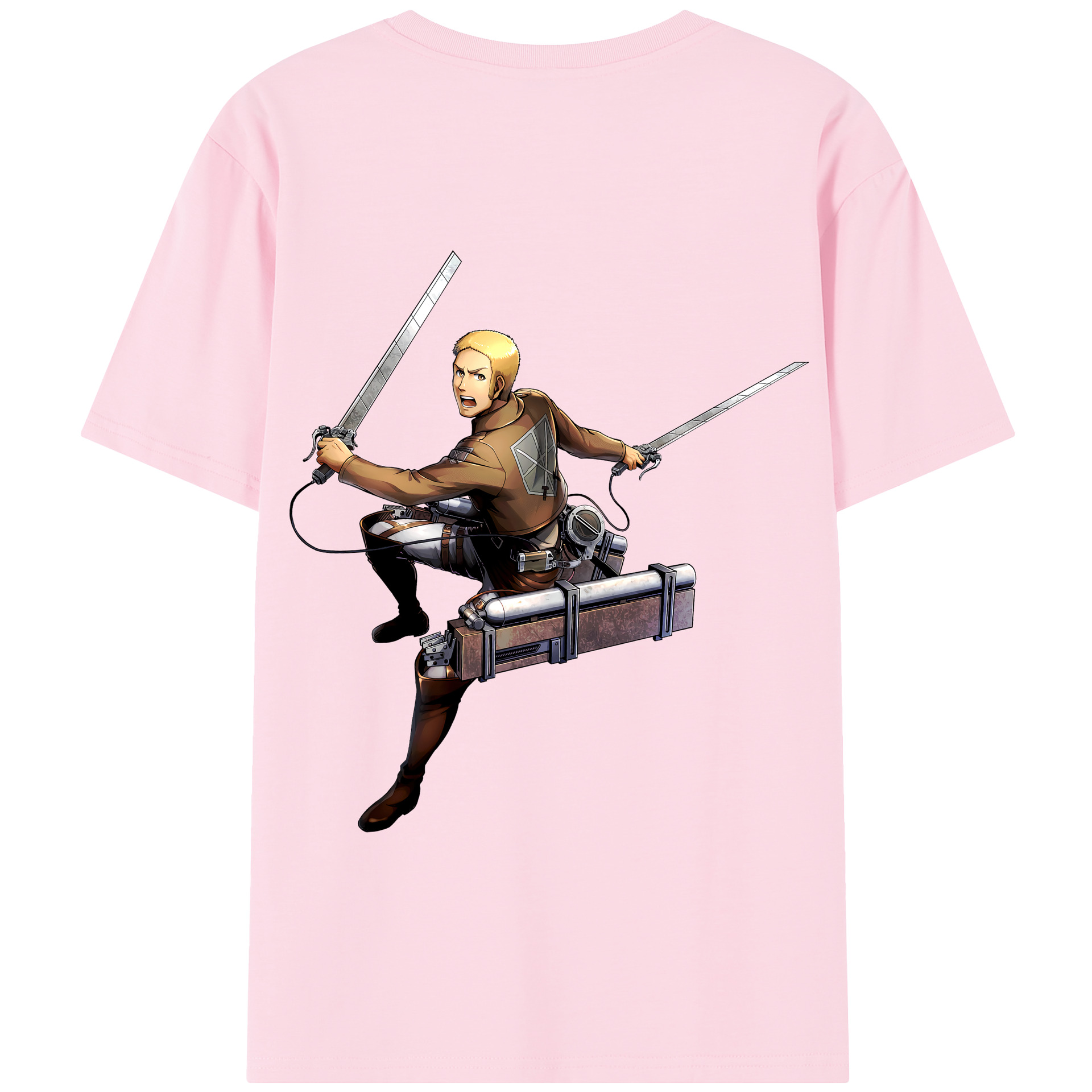 （画像用） 進撃の巨人 ライナー・ブラウン Attack on Titan Reiner Braun 綿100％半袖Tシャツ（背面プリント）