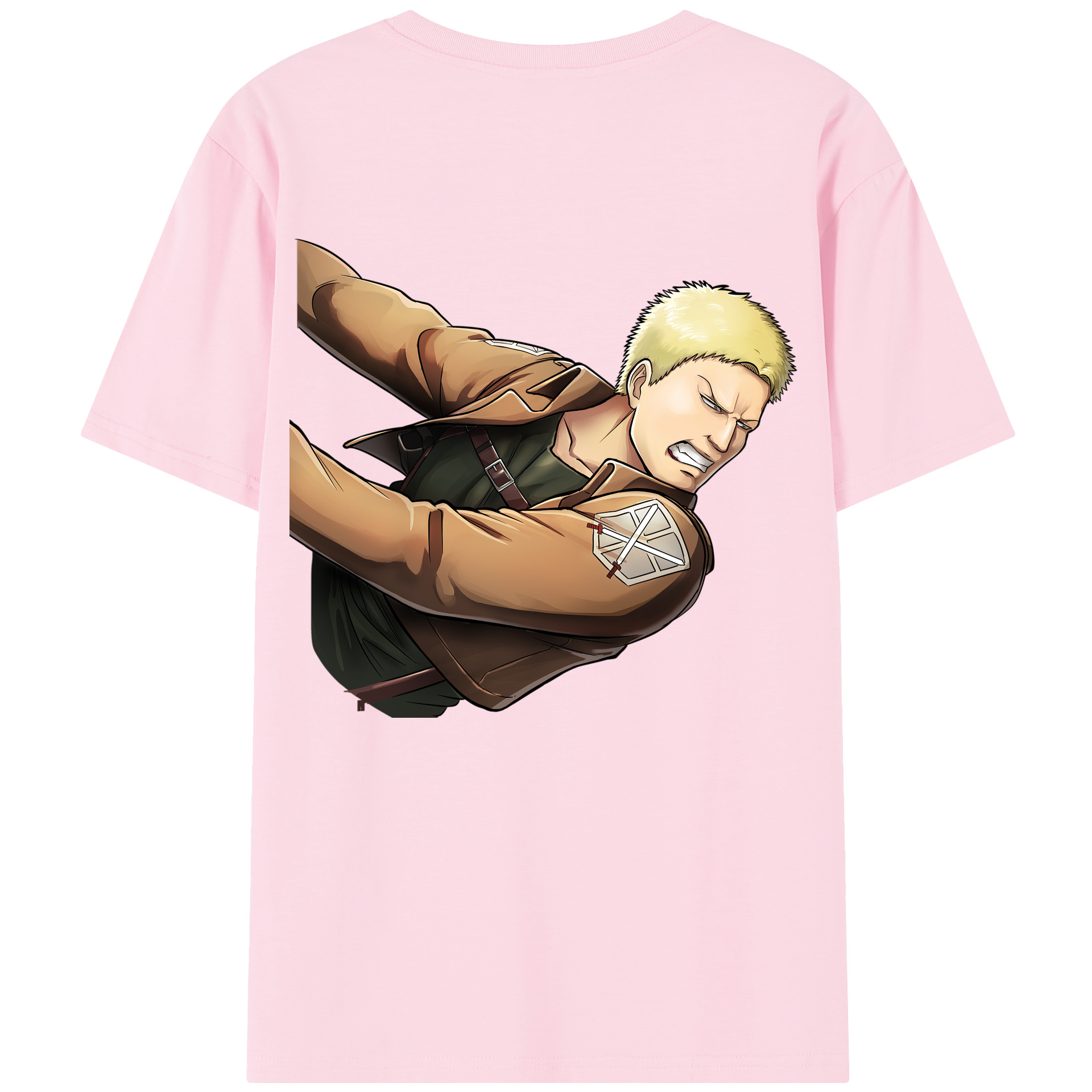（画像用） 進撃の巨人 ライナー・ブラウン Attack on Titan Reiner Braun 綿100％半袖Tシャツ（背面プリント）