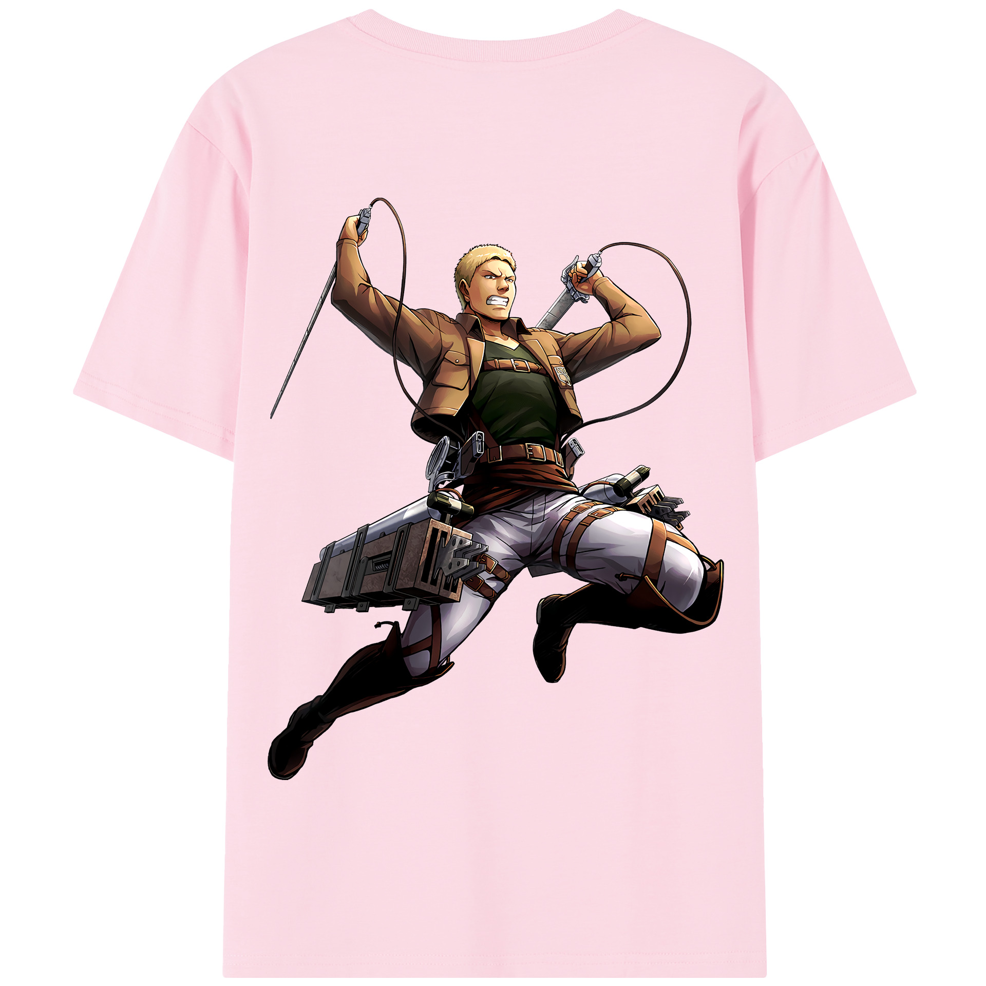 （画像用） 進撃の巨人 ライナー・ブラウン Attack on Titan Reiner Braun 綿100％半袖Tシャツ（背面プリント）