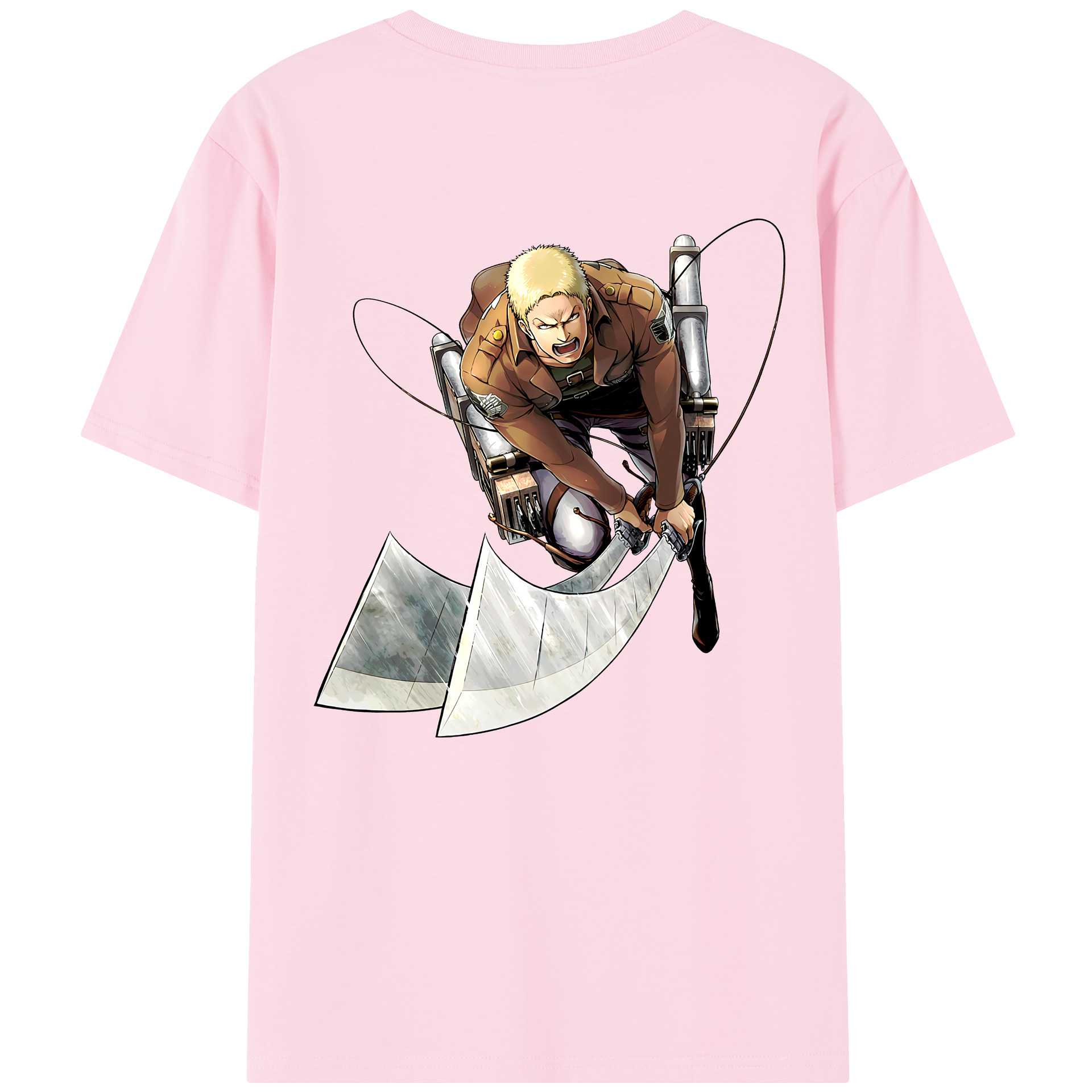 （画像用） 進撃の巨人 ライナー・ブラウン Attack on Titan Reiner Braun 綿100％半袖Tシャツ（背面プリント）