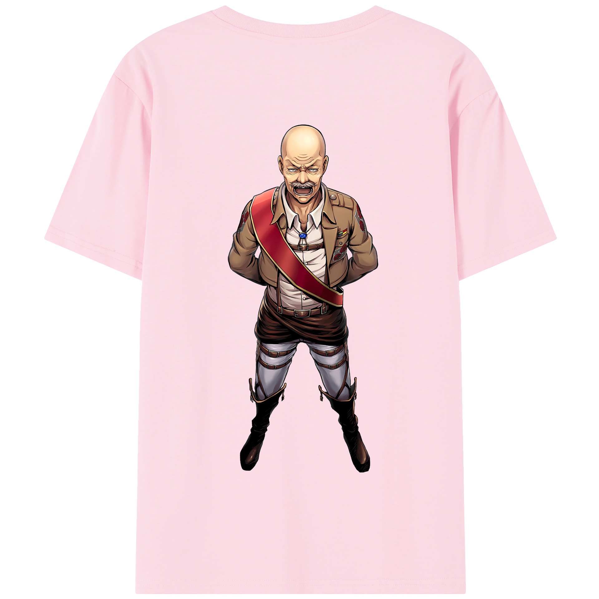 （画像用） 進撃の巨人 ドット·ピクシス Attack on Titan Dot Pixis 綿100％半袖Tシャツ（背面プリント）