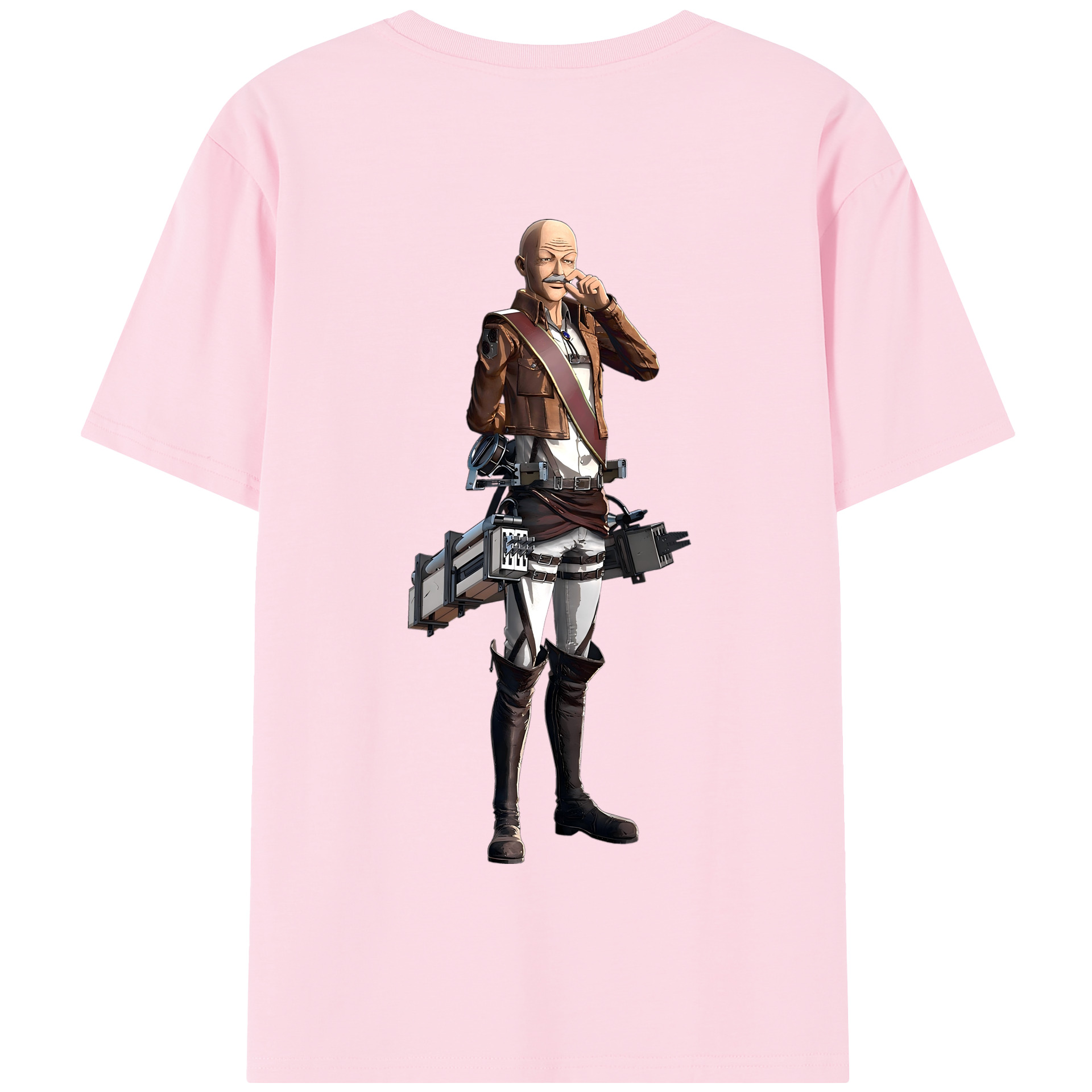 （画像用） 進撃の巨人 ドット·ピクシス Attack on Titan Dot Pixis 綿100％半袖Tシャツ（背面プリント）