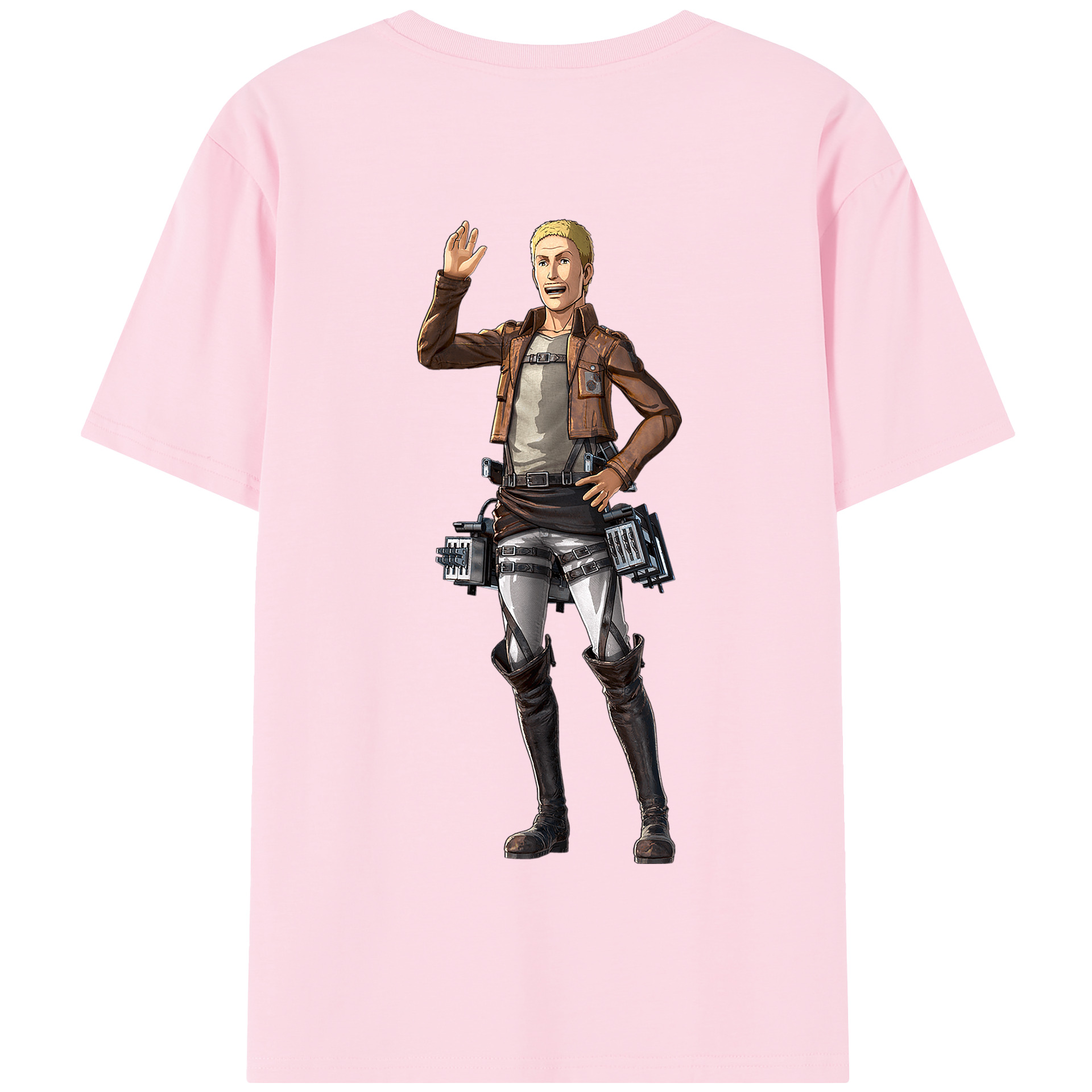（画像用） 進撃の巨人 ハンネス Attack on Titan Hannes 綿100％半袖Tシャツ（背面プリント）