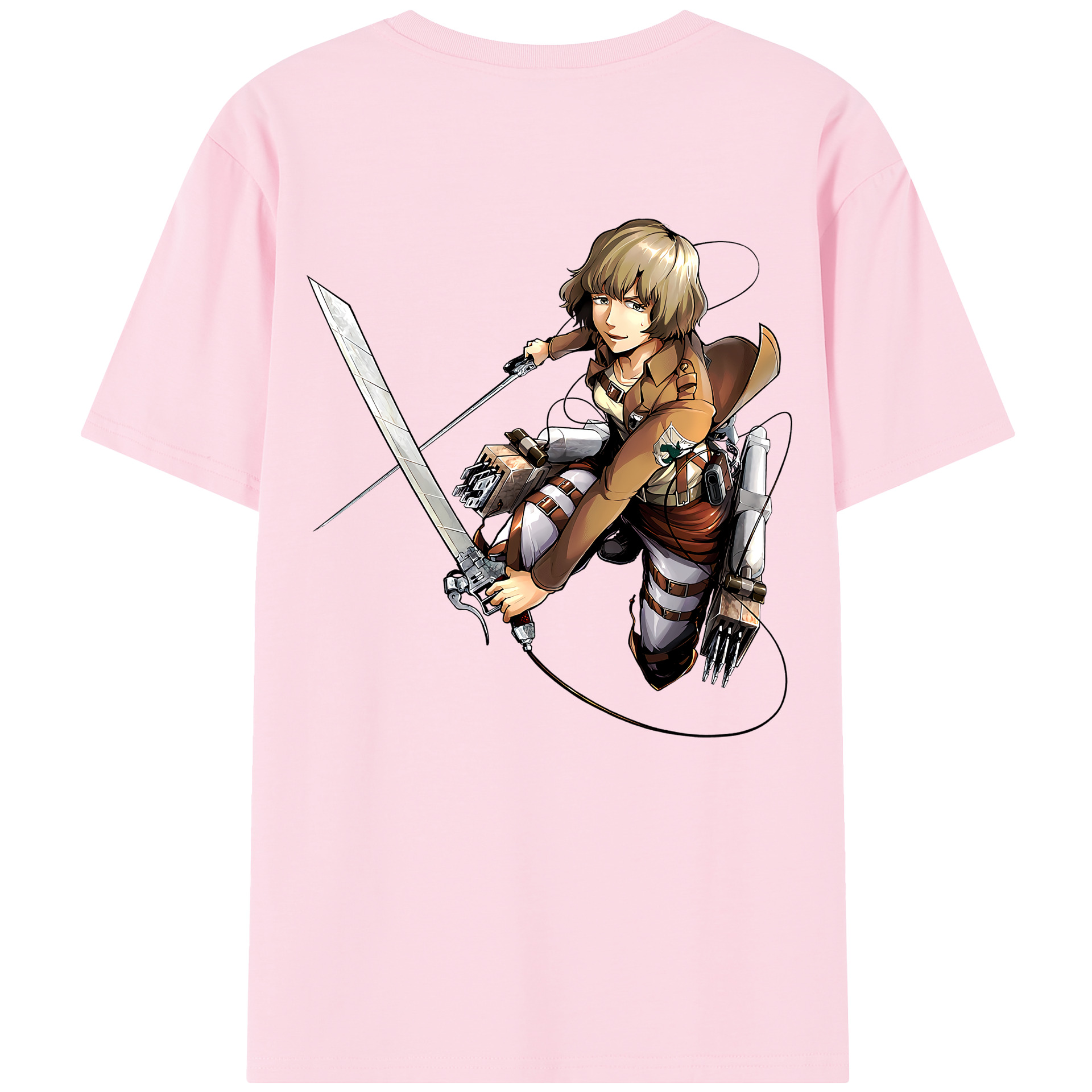 （画像用） 進撃の巨人 ヒツチ Attack on Titan Hitch 綿100％半袖Tシャツ（背面プリント）