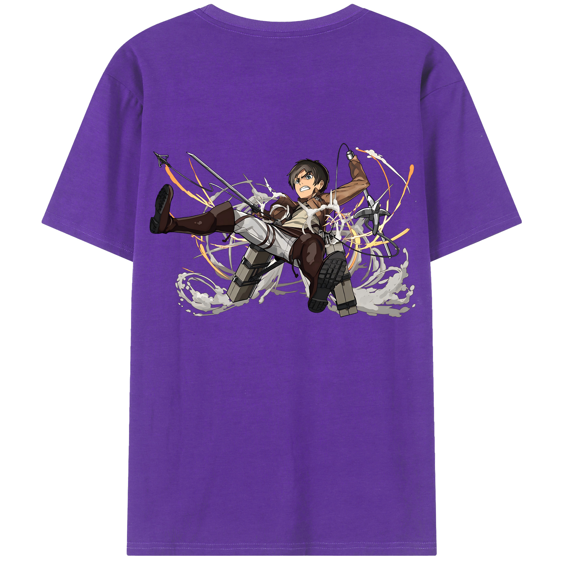 （画像用） 進撃の巨人 エレン･イェーガー Attack on Titan Eren Jäger 綿100％半袖Tシャツ（背面プリント）