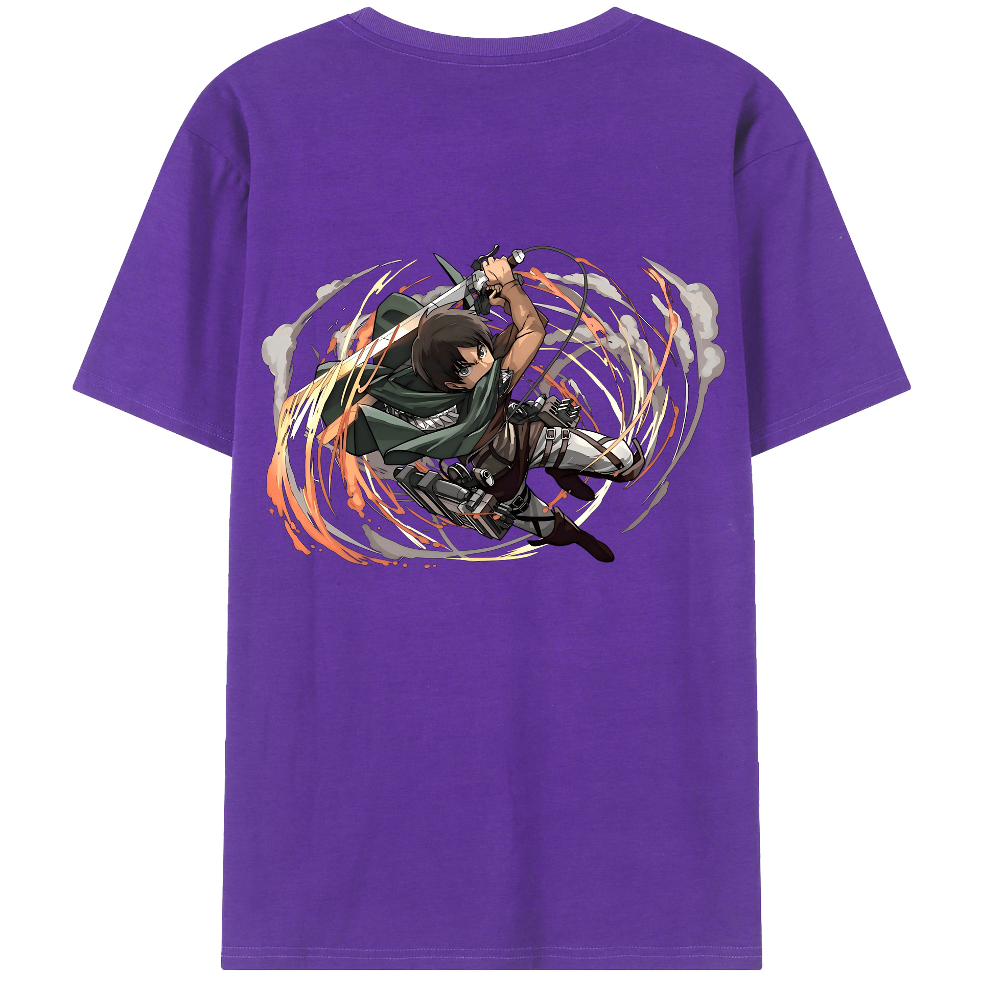 （画像用） 進撃の巨人 エレン･イェーガー Attack on Titan Eren Jäger 綿100％半袖Tシャツ（背面プリント）