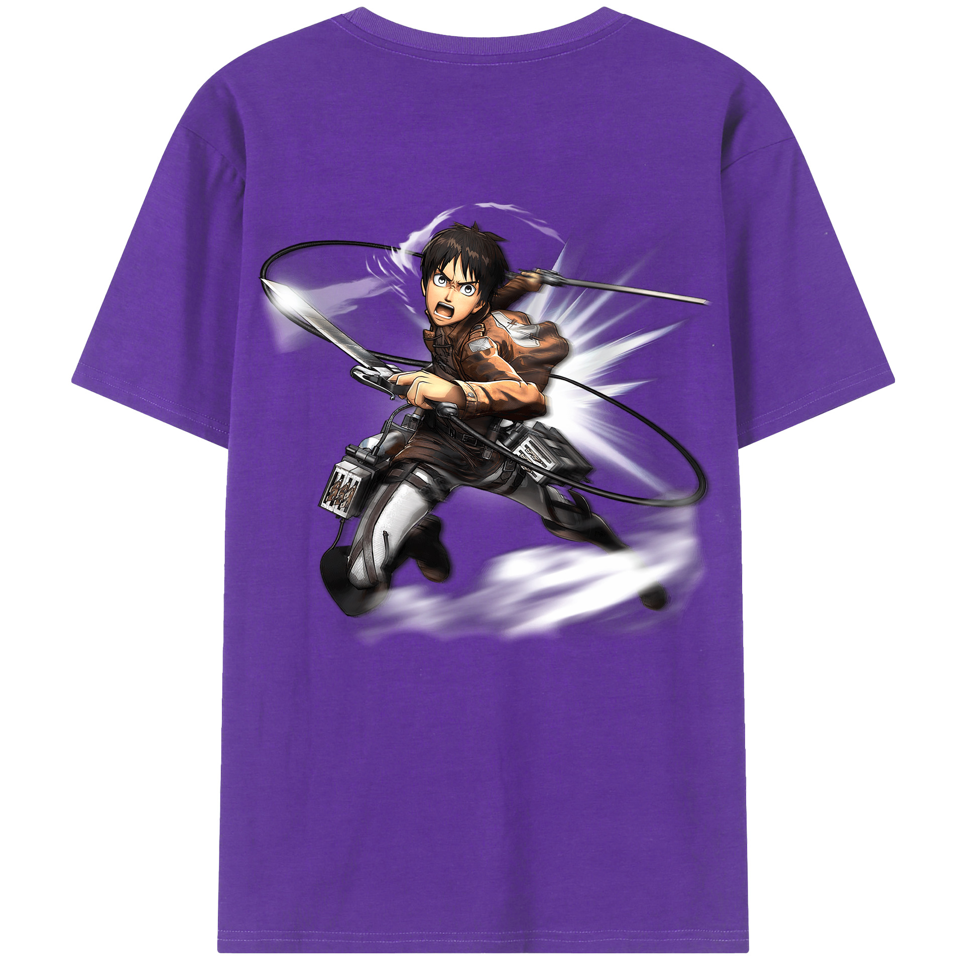 （画像用） 進撃の巨人 エレン･イェーガー Attack on Titan Eren Jäger 綿100％半袖Tシャツ（背面プリント）