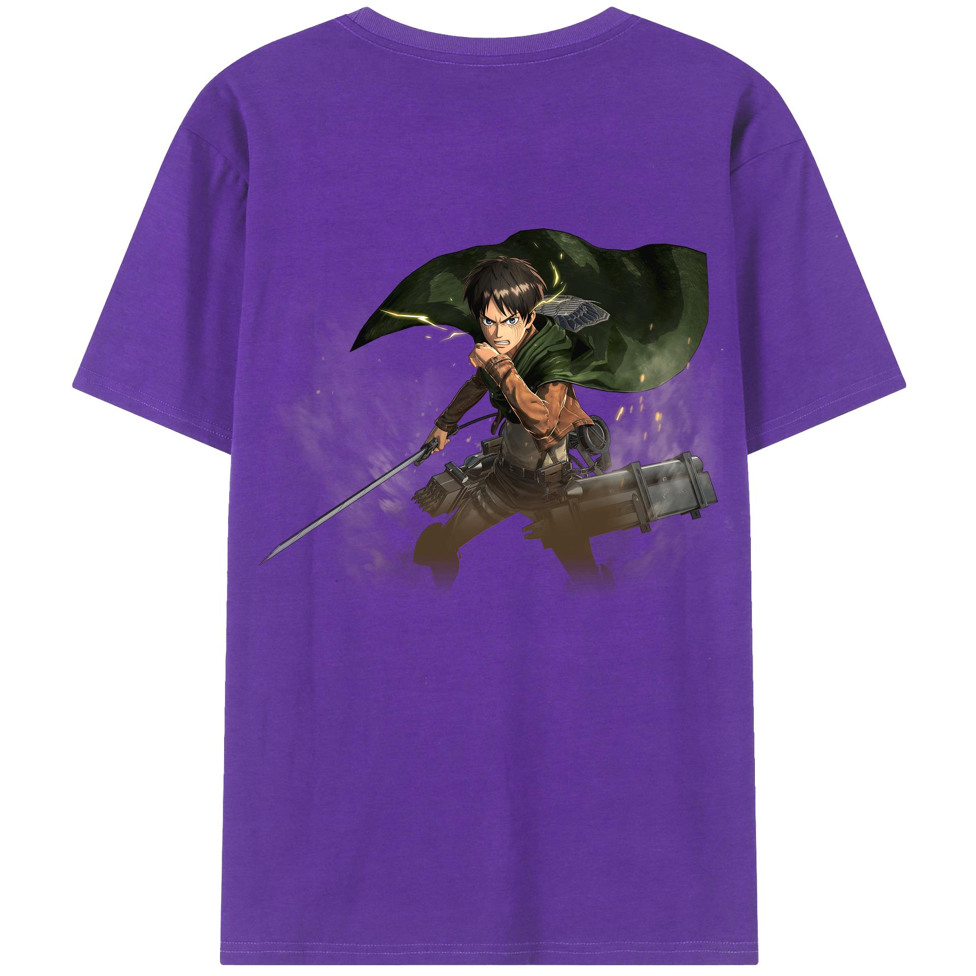 （画像用） 進撃の巨人 エレン･イェーガー Attack on Titan Eren Jäger 綿100％半袖Tシャツ（背面プリント）