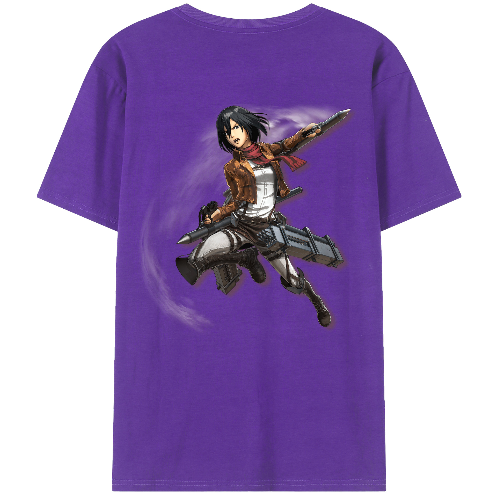 （画像用） 進撃の巨人 ミカサ·アッカーマン Attack on Titan Mikasa Ackerman 綿100％半袖Tシャツ（背面プリント）
