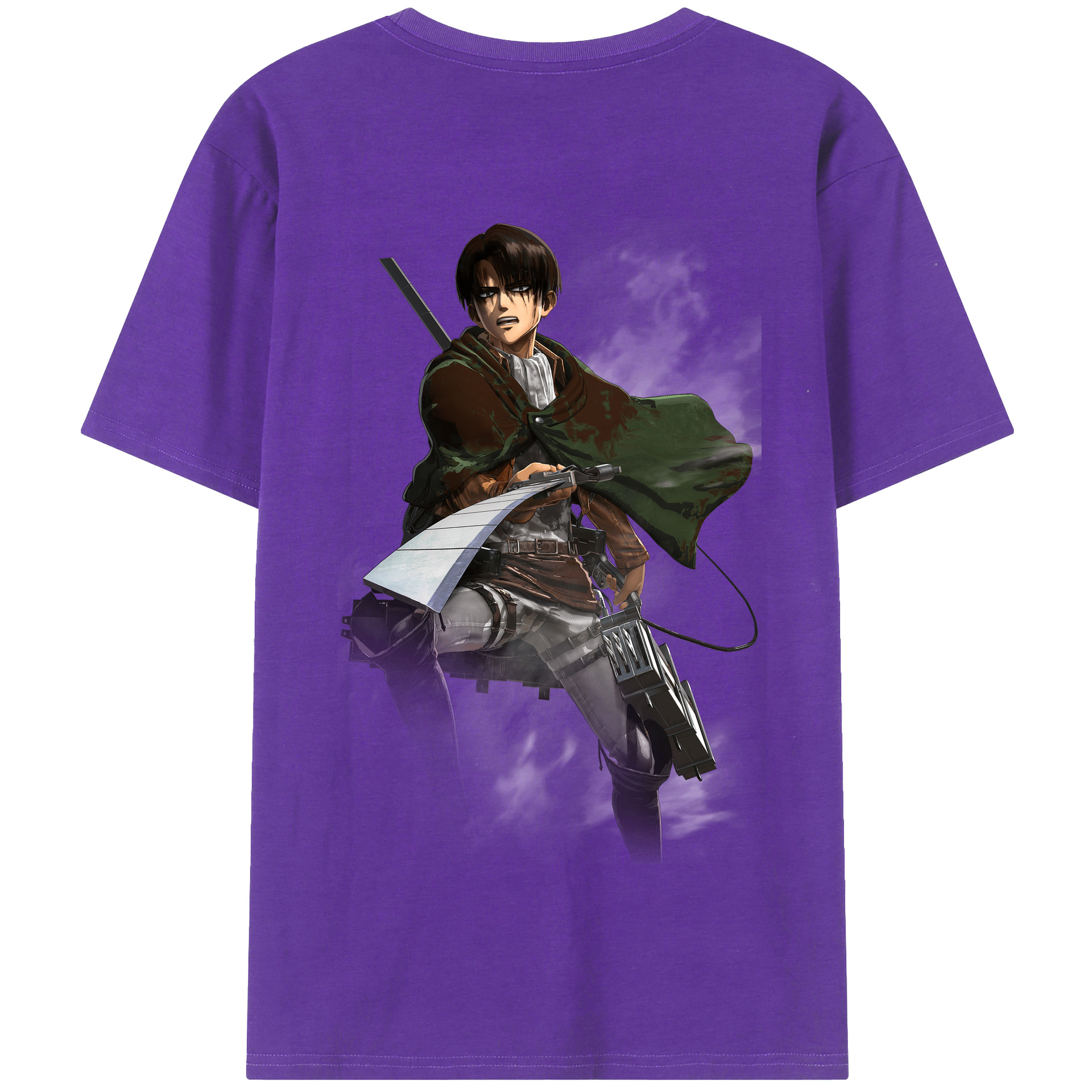 （画像用） 進撃の巨人 リヴァイ·アッカーマン Attack on Titan Levi Ackerman 綿100％半袖Tシャツ（背面プリント）