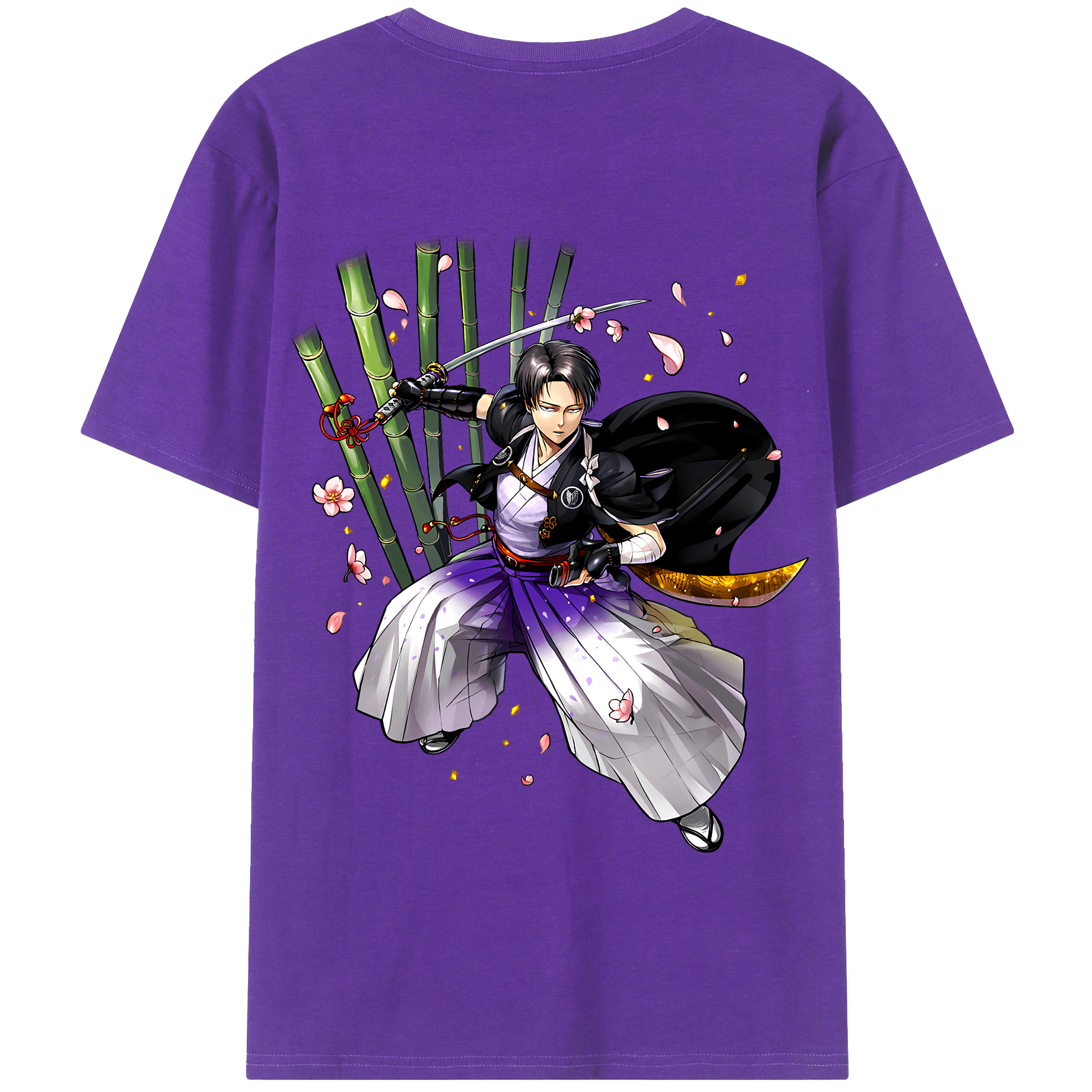 （画像用） 進撃の巨人 リヴァイ·アッカーマン Attack on Titan Levi Ackerman 綿100％半袖Tシャツ（背面プリント）