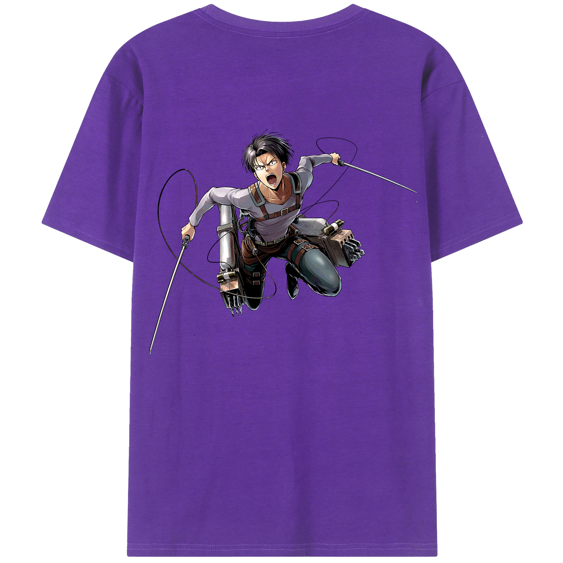 （画像用） 進撃の巨人 リヴァイ·アッカーマン Attack on Titan Levi Ackerman 綿100％半袖Tシャツ（背面プリント）