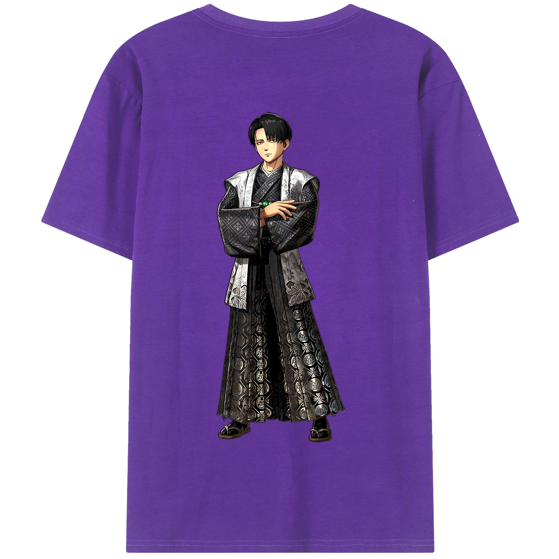（画像用） 進撃の巨人 リヴァイ·アッカーマン Attack on Titan Levi Ackerman 綿100％半袖Tシャツ（背面プリント）