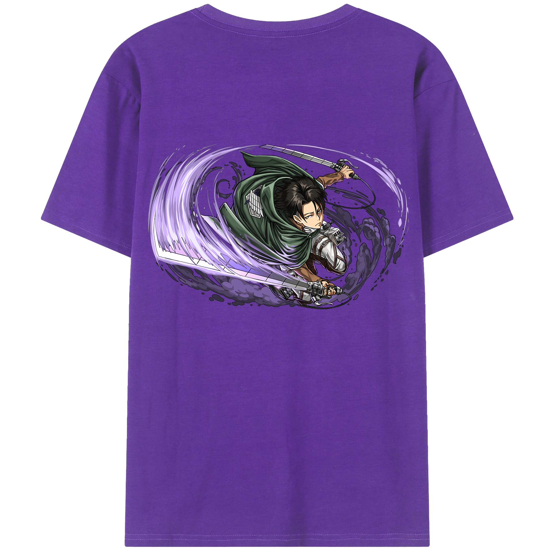 （画像用） 進撃の巨人 リヴァイ·アッカーマン Attack on Titan Levi Ackerman 綿100％半袖Tシャツ（背面プリント）